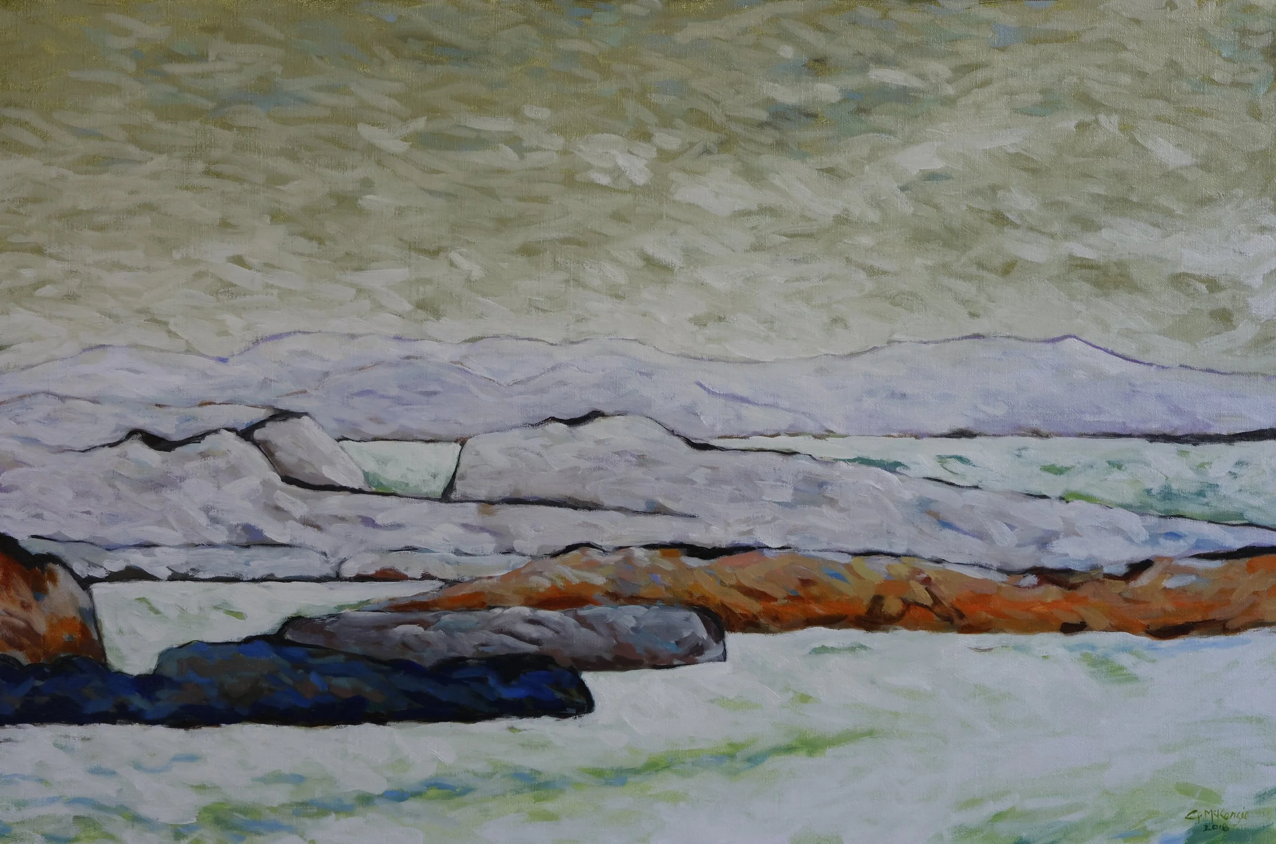 'Afternoon Sea Mist', 2018, oil on canvas, 61 x 92 cm — $700