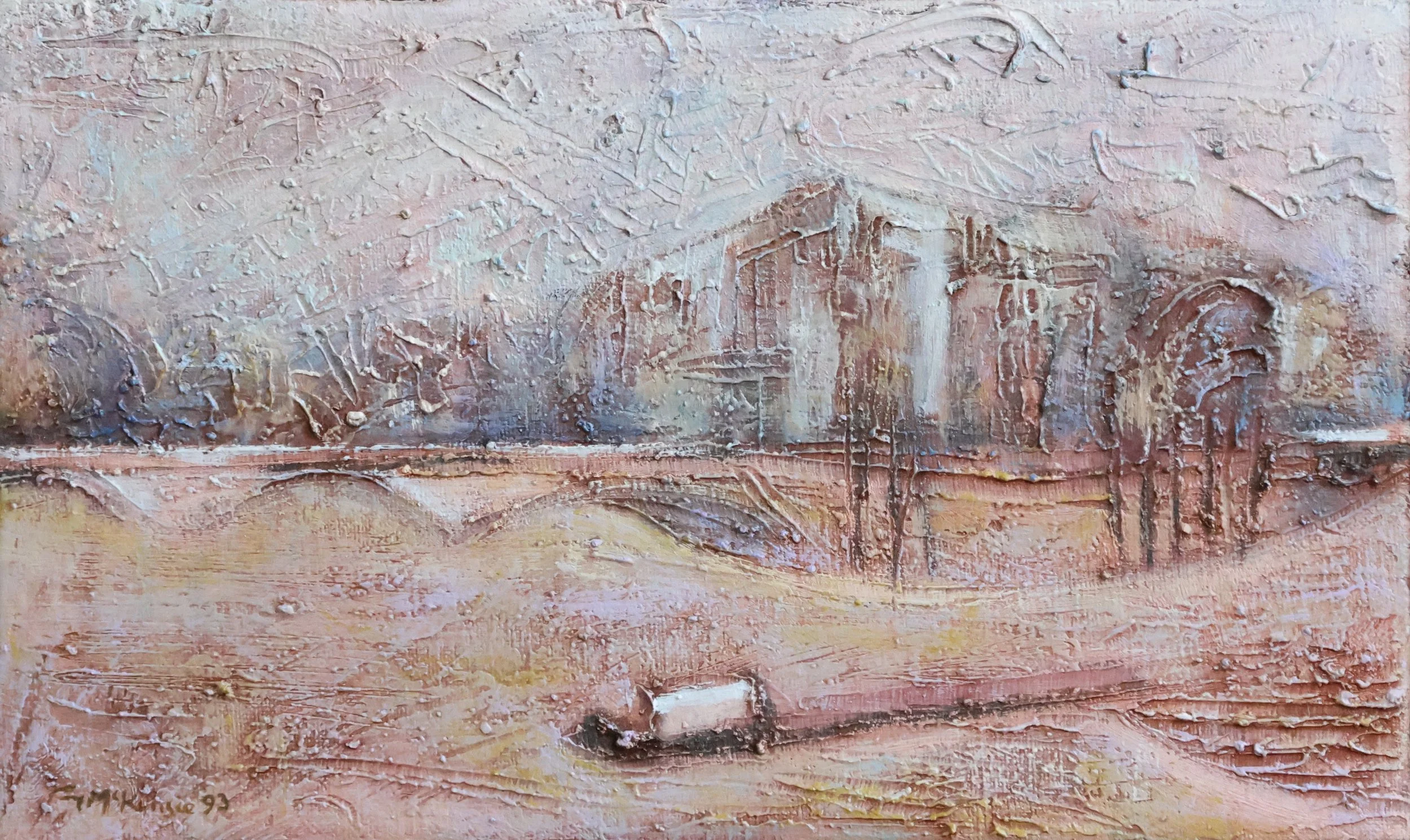 'L'Ile de la Cite (Paris)', n.d., oil on canvas, 27 x 42 cm (framed) — $450