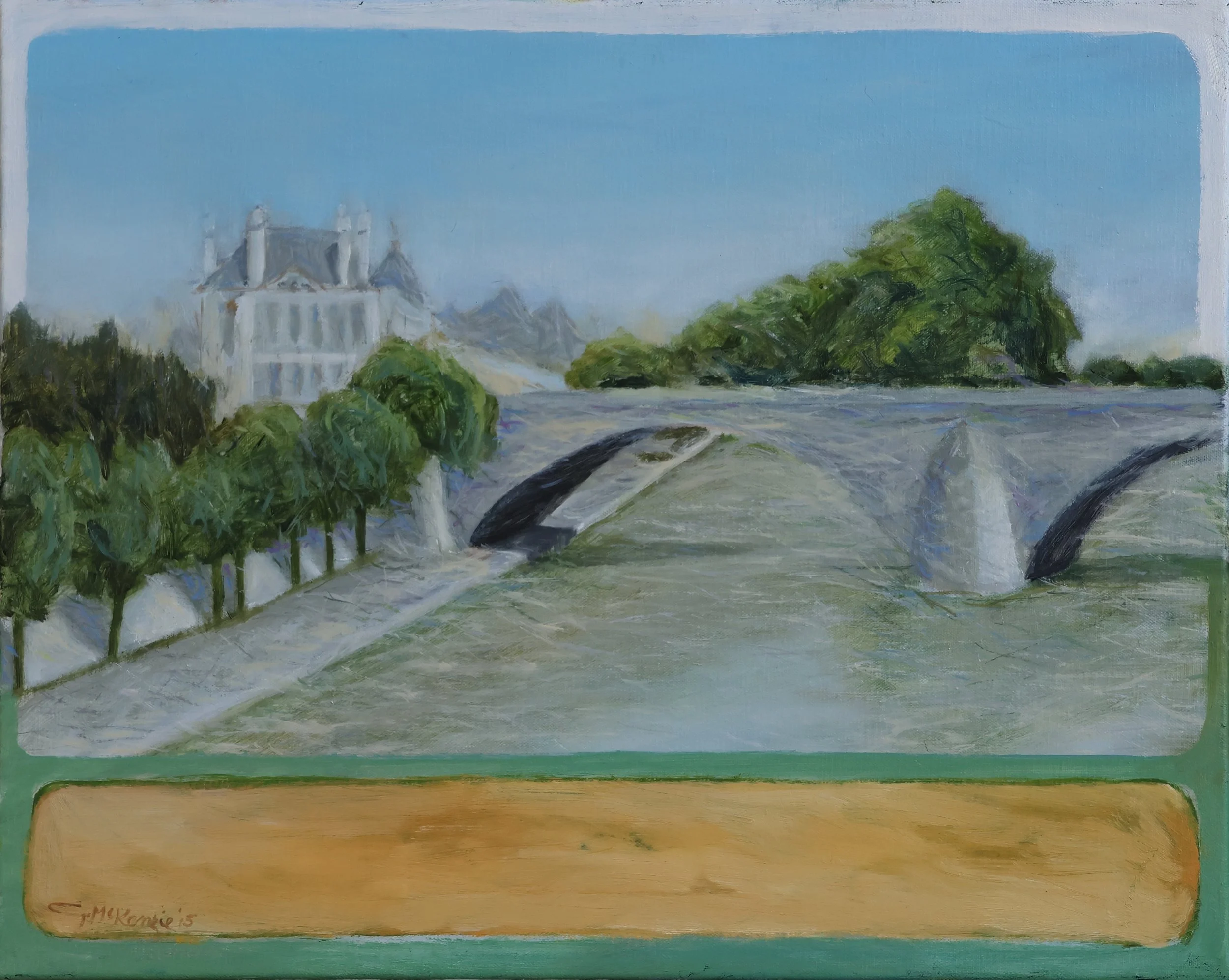 'Pont Royal', 2016, oil on canvas, 51 x 41 cm (framed) — $450