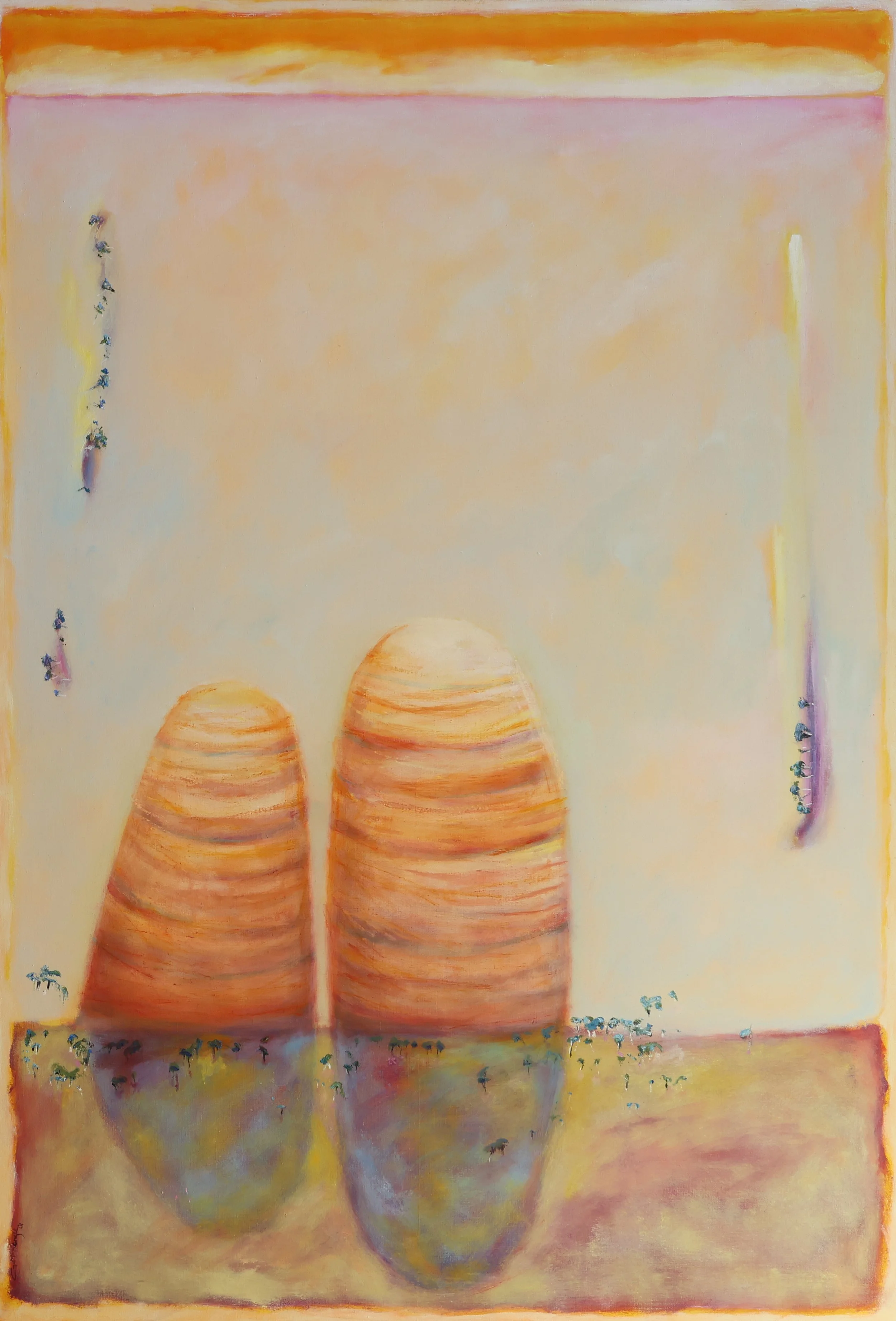 'Bungle Bungles (Orange White Green)', 2001, oil on canvas, 122 x 83.5 cm — $900