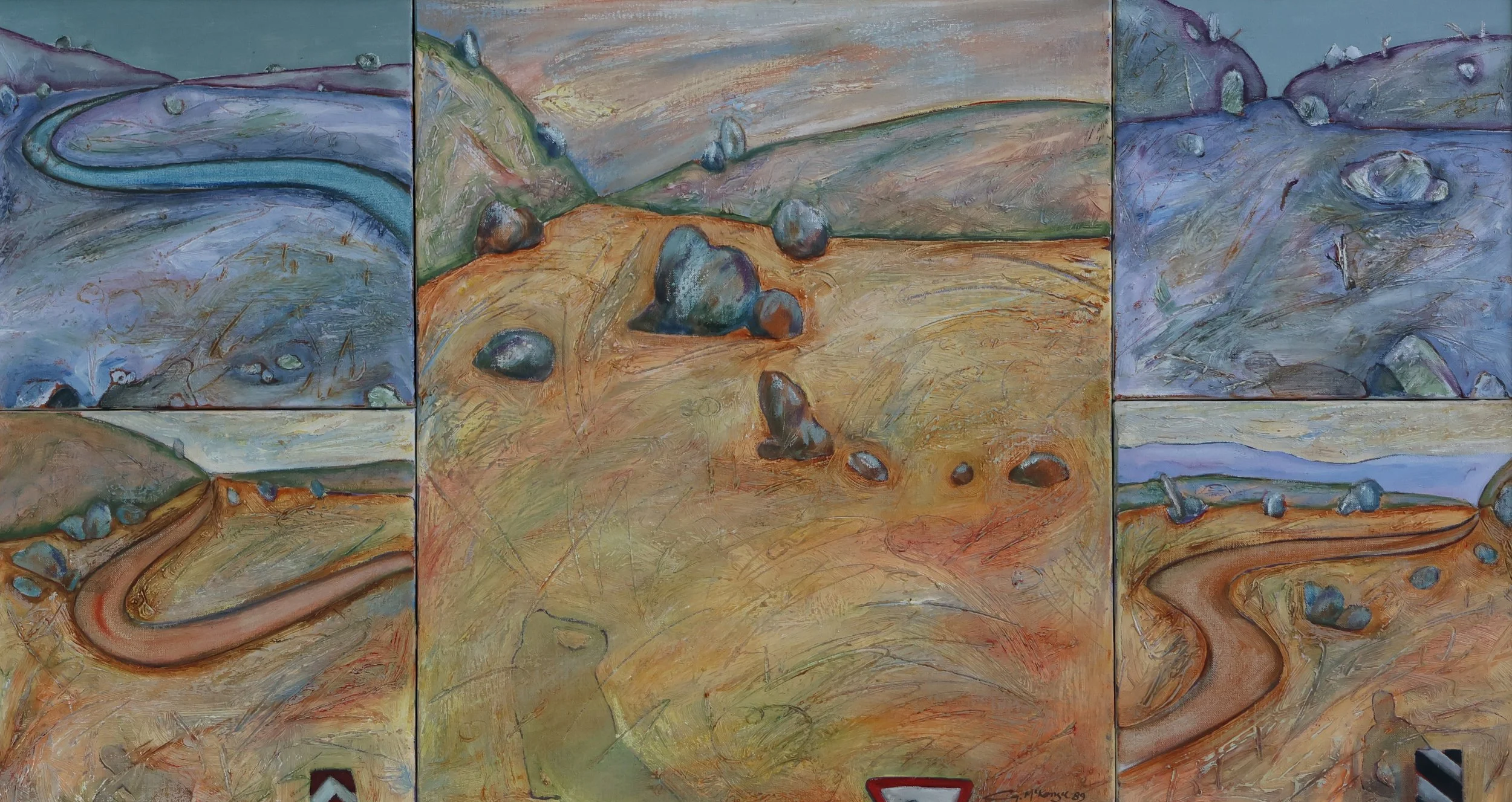 'Untitled', 1989, oil on canvas, 77 x 128 cm (framed) — $1,000