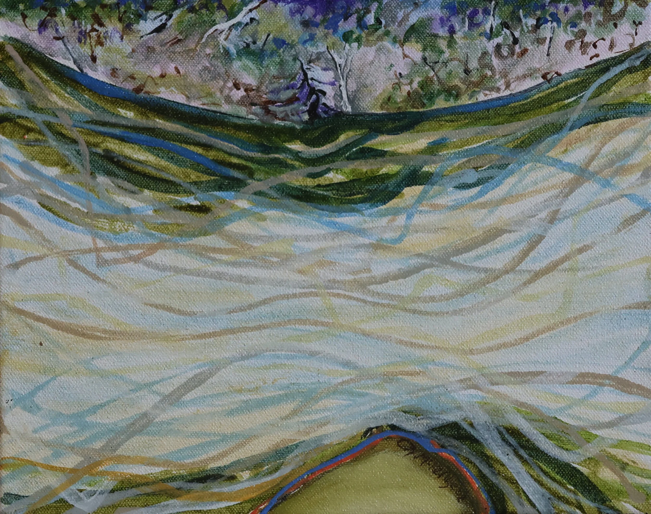 'Deep Rock Studley Park', 2008, oil on canvas, 20 x 25 cm (framed) — $500