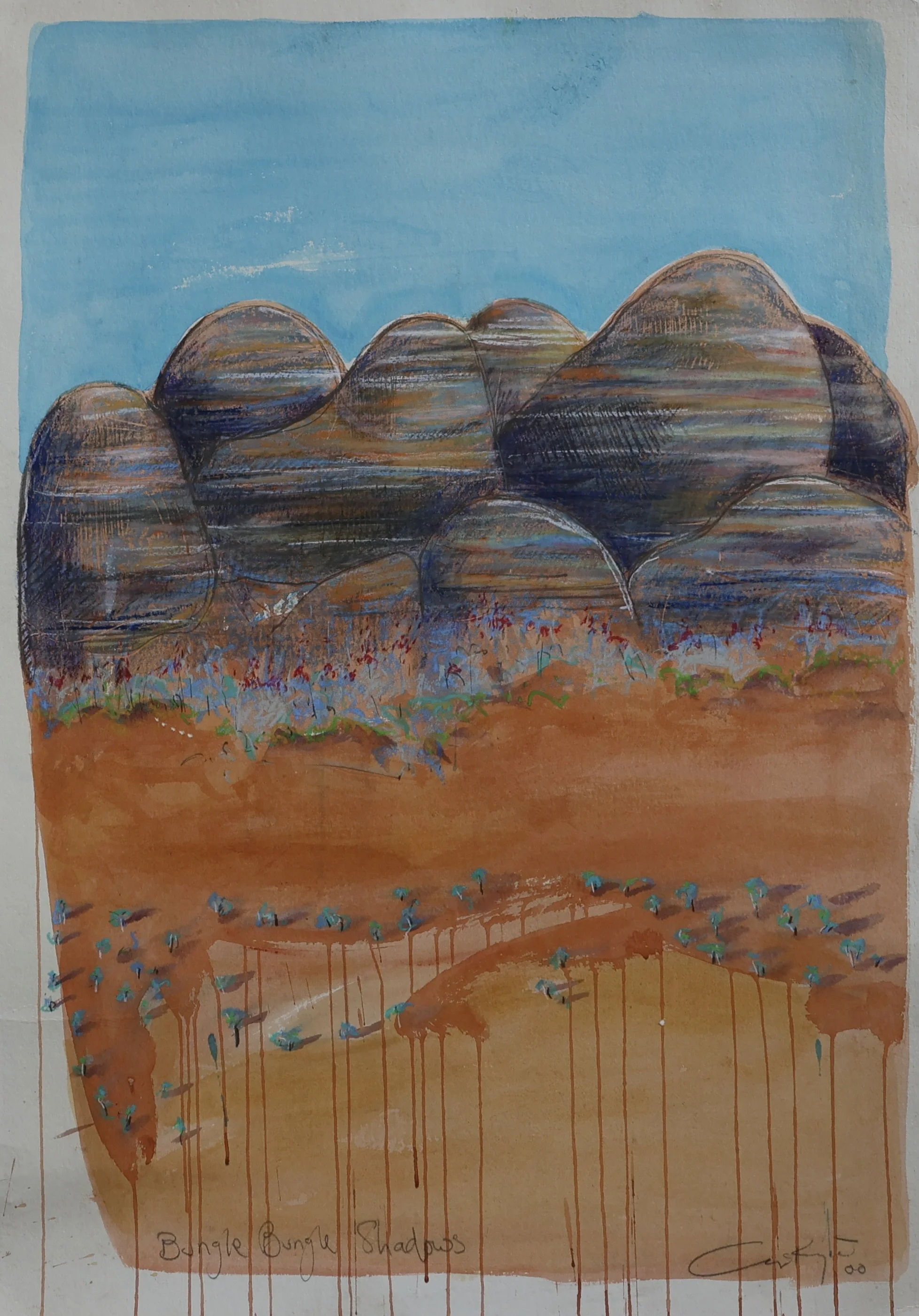 'Bungle Bungle Shadows', n.d., mixed media on paper, 99 x 71 cm — $400