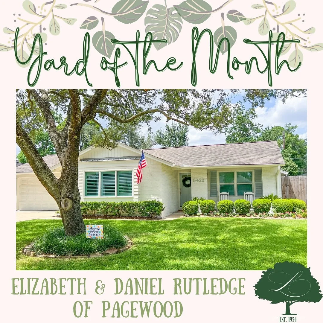 🌸🌳YARD OF THE MONTH!🌳🌸For August we want to recognize Elizabeth &amp; Daniel Rutledge of Pagewood!! If you see them outside in the yard, be sure to say hi to their precious pup Millie and congratulate them on a beautiful yard! 🌻🪻🌻

We will kee