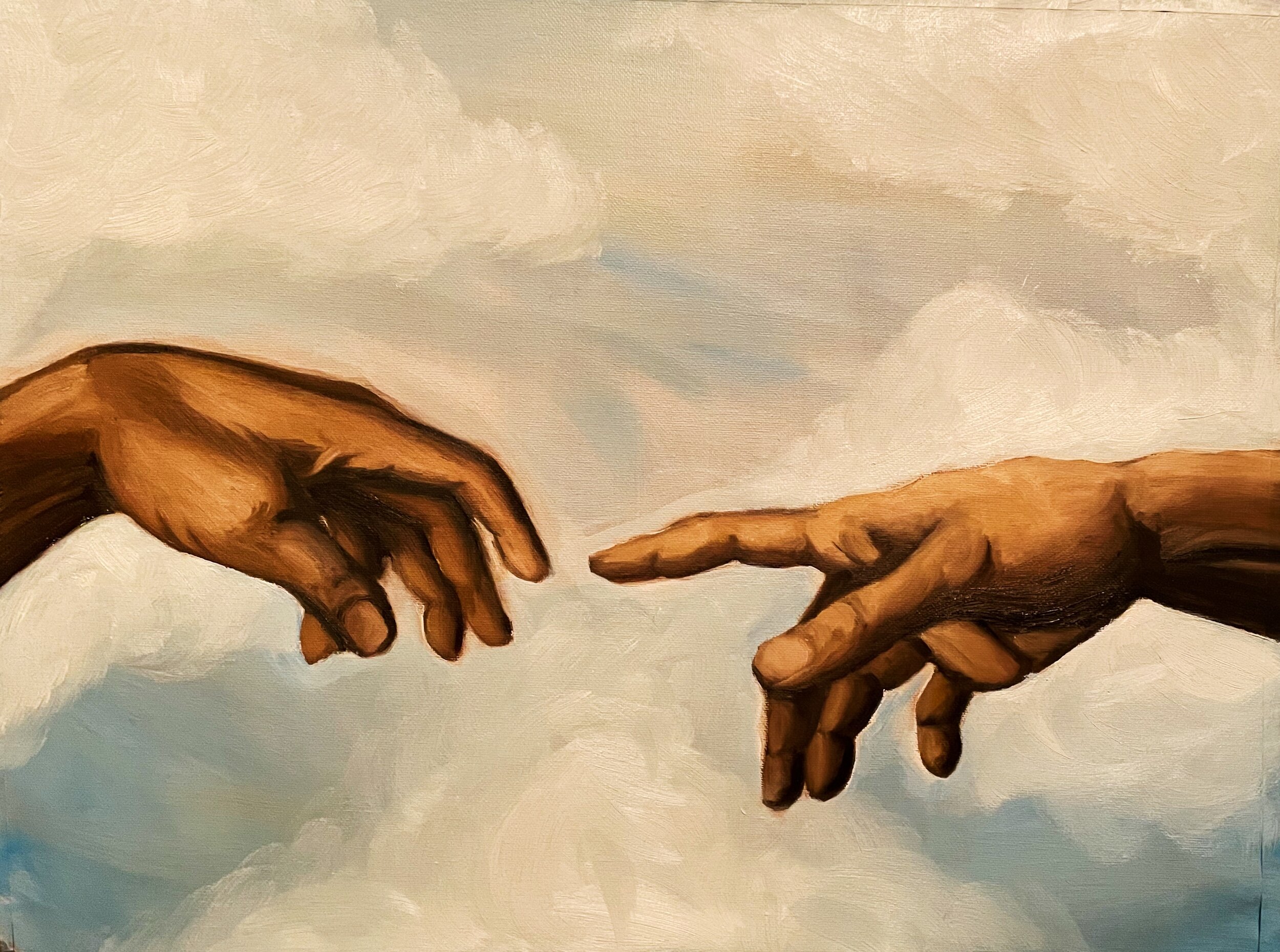 Paint Study of the Creation of Adam