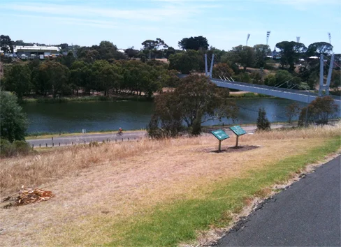 View across the river to Kardinia Park.