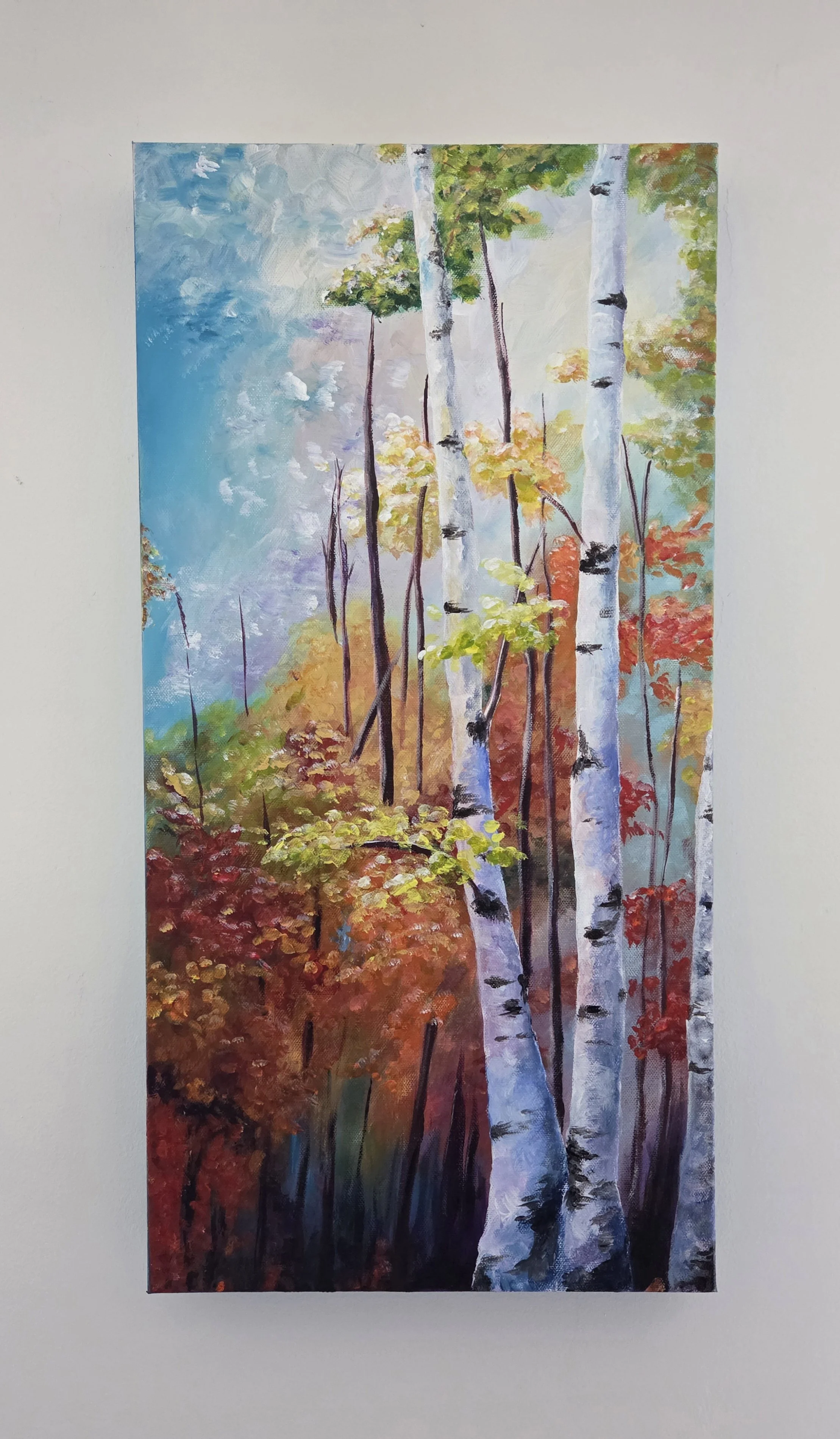 Painting of birch trees by Deb Oldfield