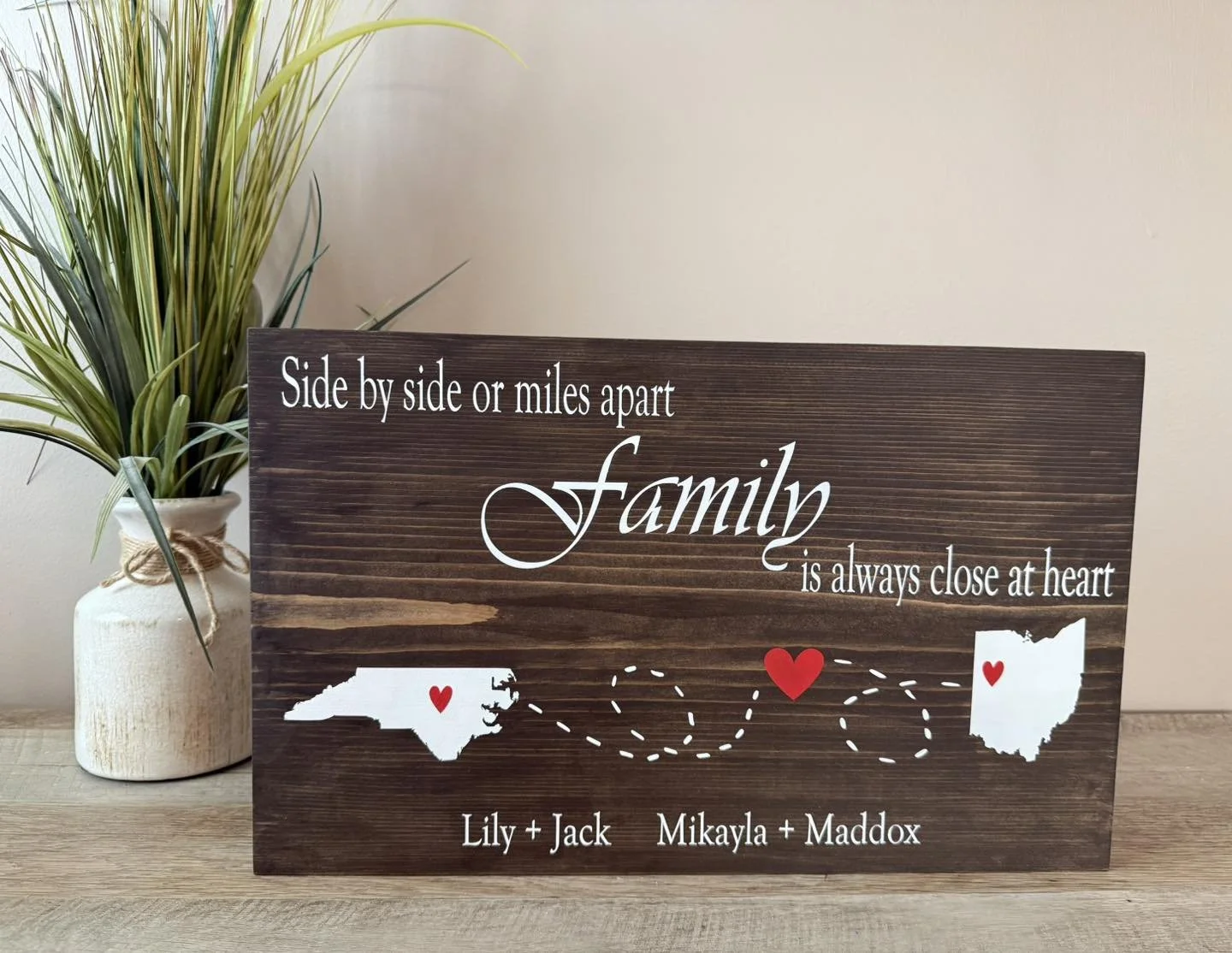 Family is Close at Heart Unframed Sign
