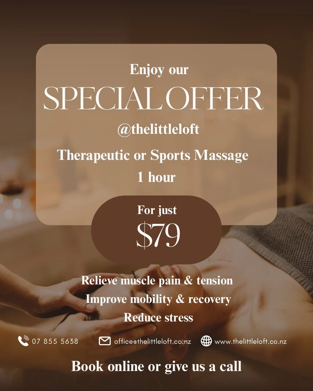 We welcome Phoebe to the little loft team!✨ she is a qualified massage therapist currently offering therapeutic and sports massages. She can&rsquo;t wait to see you in salon! 🫶🏻 jump online to book in this amazing deal or message us and we can get 