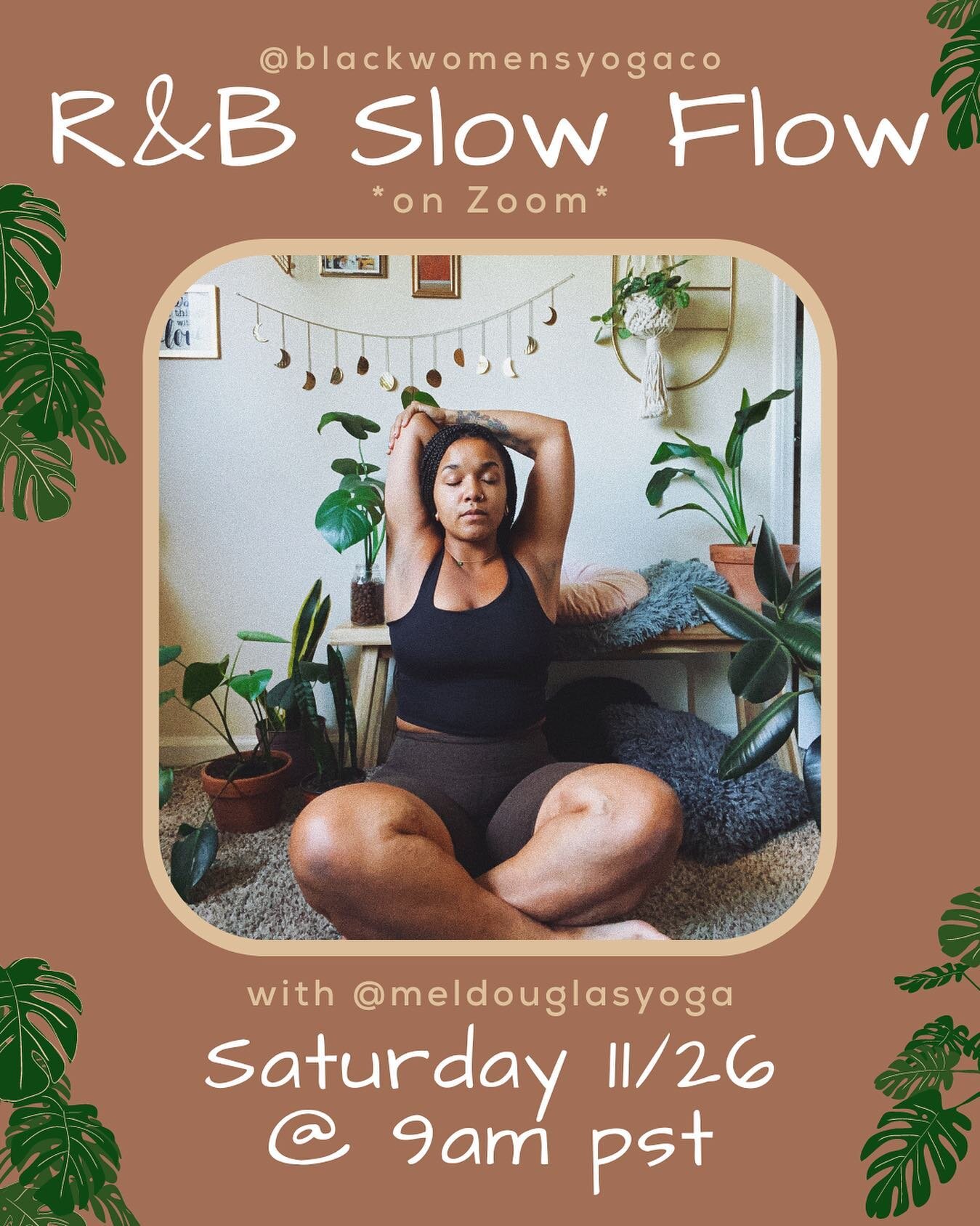 Join us tomorrow morning for our final R&amp;B Slow Flow of November with @meldouglasyoga 💃🏽

This is a slow vinyasa flow set to your fave r&amp;b hits. This class is great for beginners and lots of modifications are offered throughout ✨

Link in b
