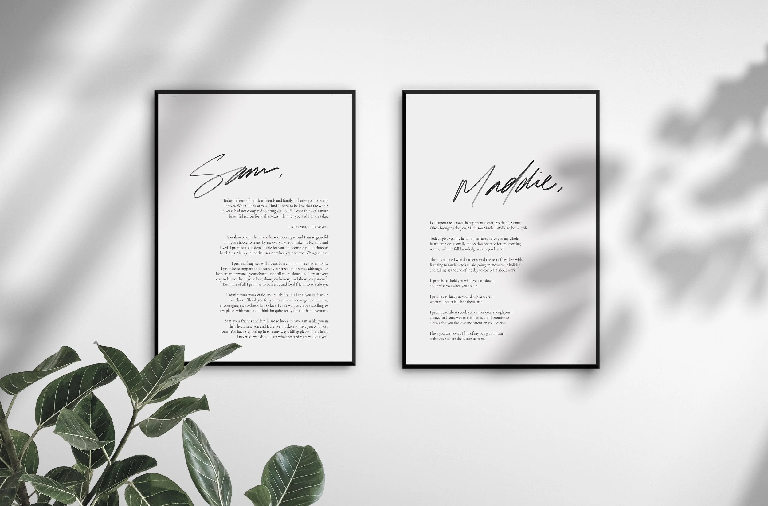 Hand-Lettered Wedding Vows