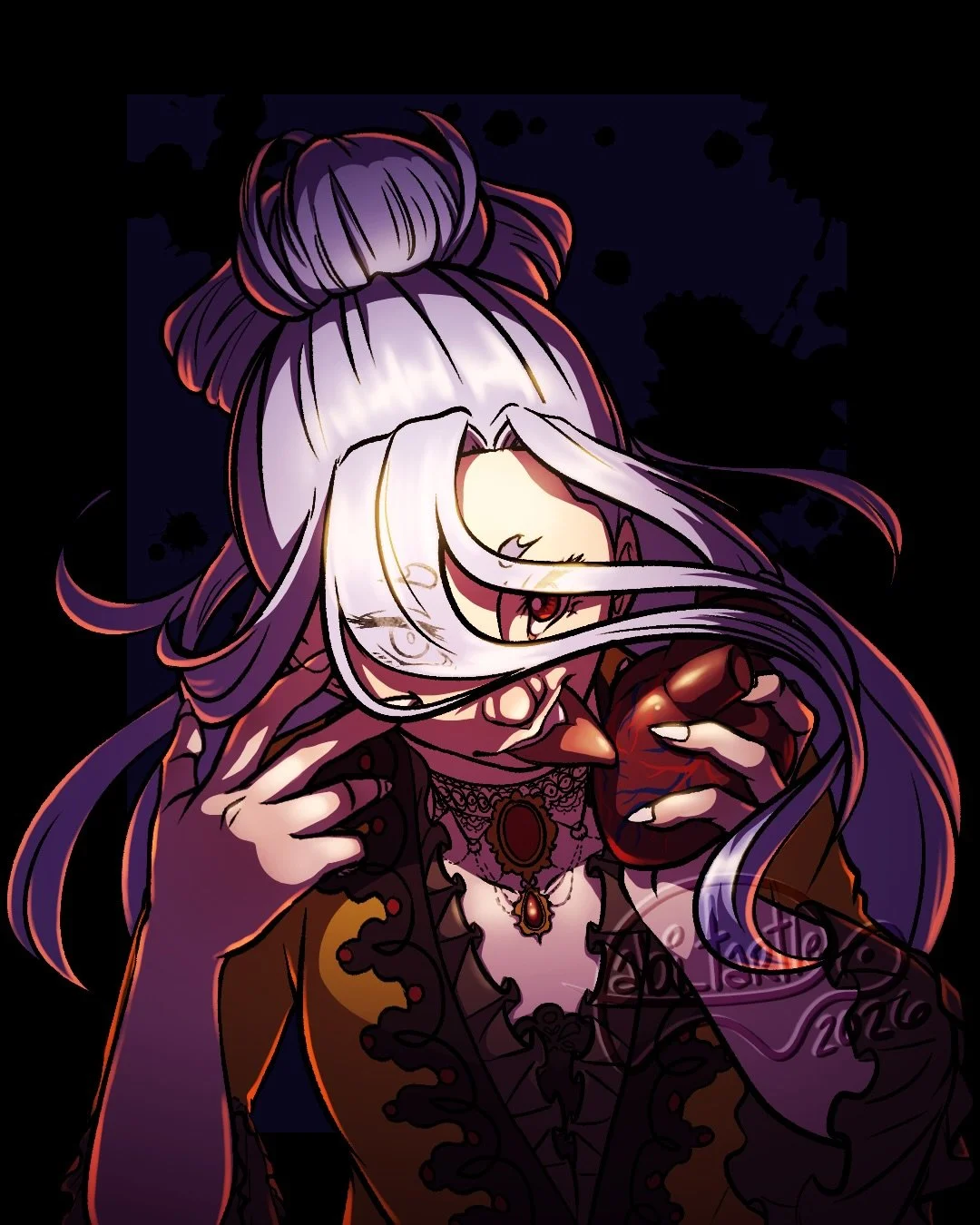 🩸so sweet~ 
.
.
.
The last installment of my OC kisses, though Natasha does not have a partner. Not really. She just loves one thing, and one thing only. 🩸 
.
🎨 #digitalart #vampire #ocdesign #artist #medievalfantasy