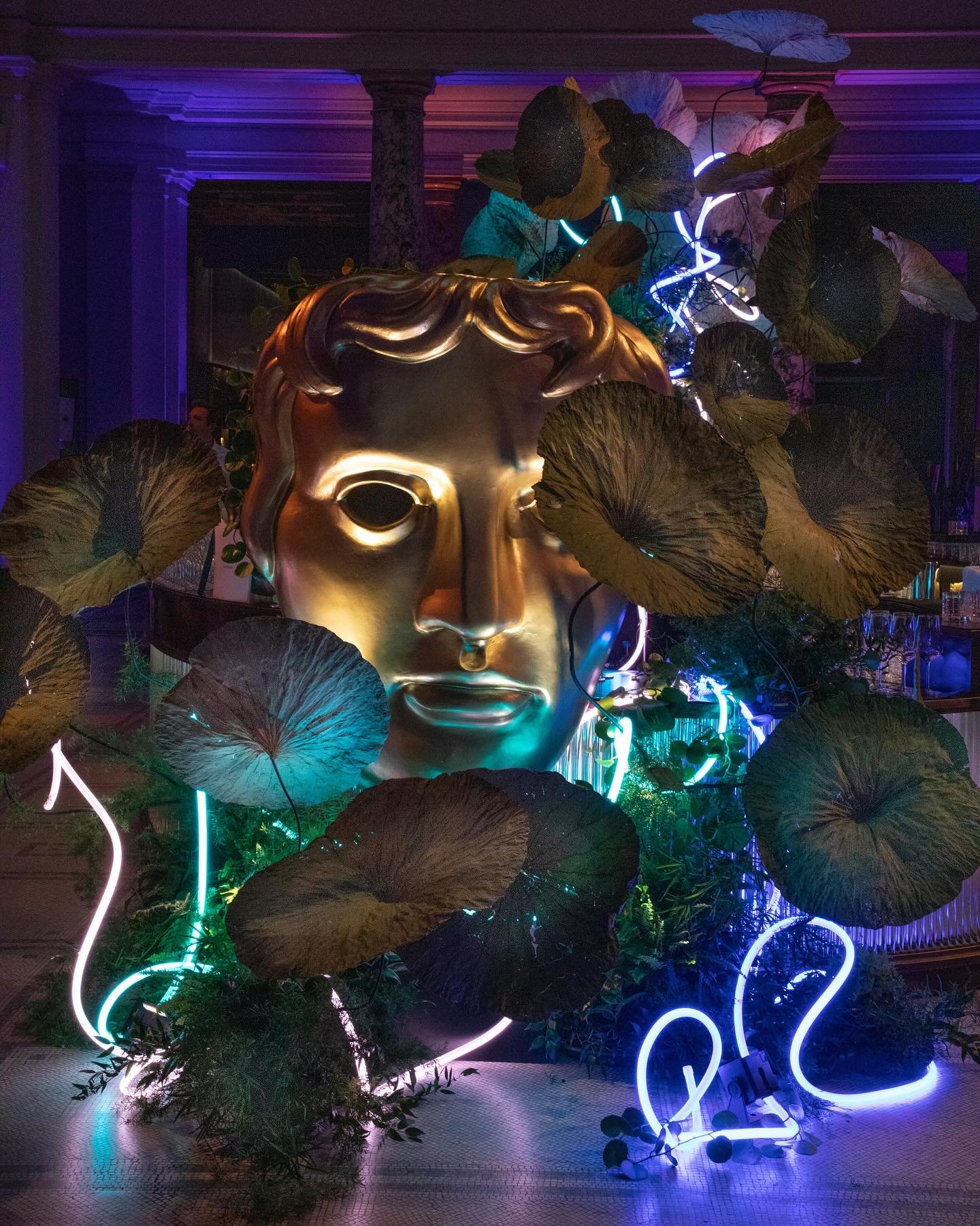 Last night, London once again sparkled with stars for the BAFTA Television Nominees Party. Hosted at the exquisite V&amp;A the VC Creative Team brought their magic back to the bar. Crafted from delicate lotus leaves, our sculptural installation dress