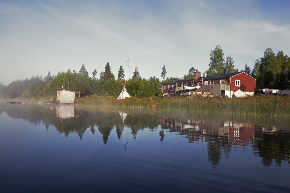  This is Shambala Gatherings where we will stay during this retreat. Located by a small lake with a floating wood heated sauna. 