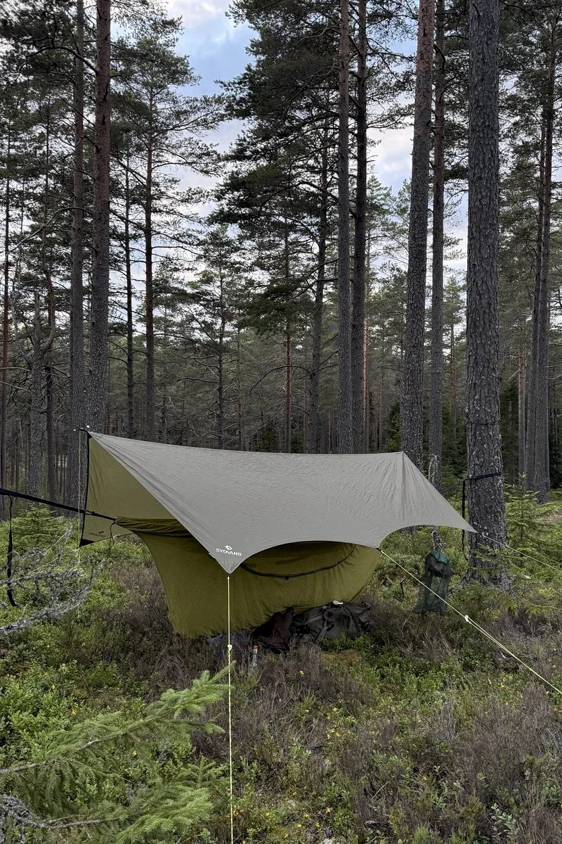 Hammock tent in wolf territory. Photo: Linda Åkerberg
