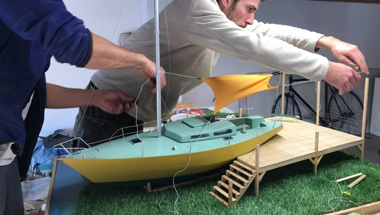 La maquette réalisée par Camille à l’occasion du Salon nautique de Paris