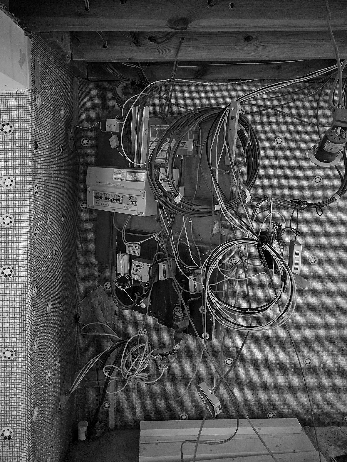  Electical mains and switchboard in front of delta system 