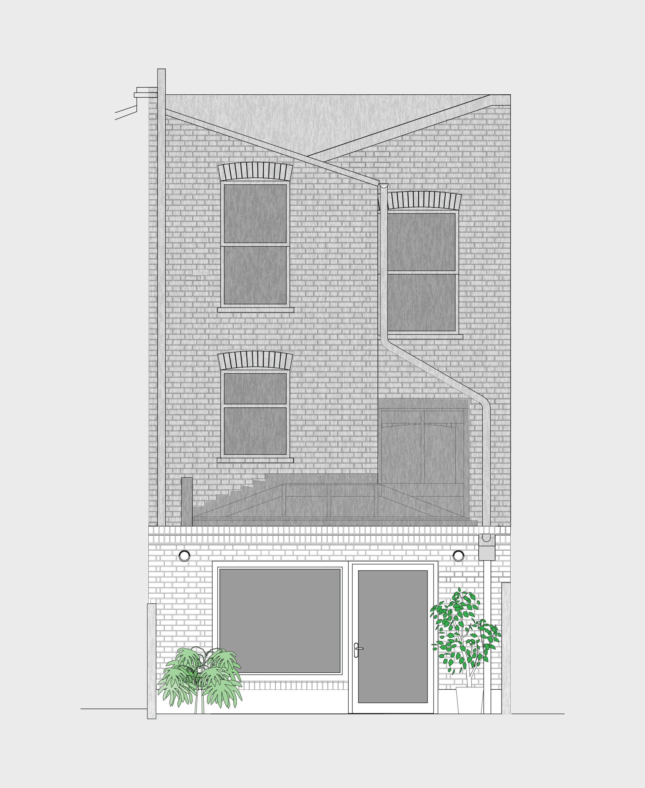  Rear elevation showing new extension 
