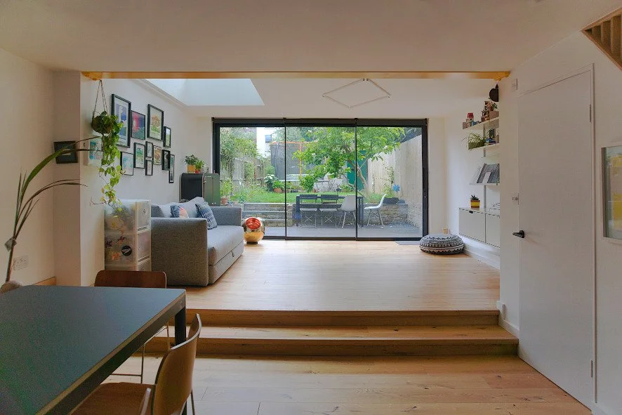 Opened plan foot print in basement.