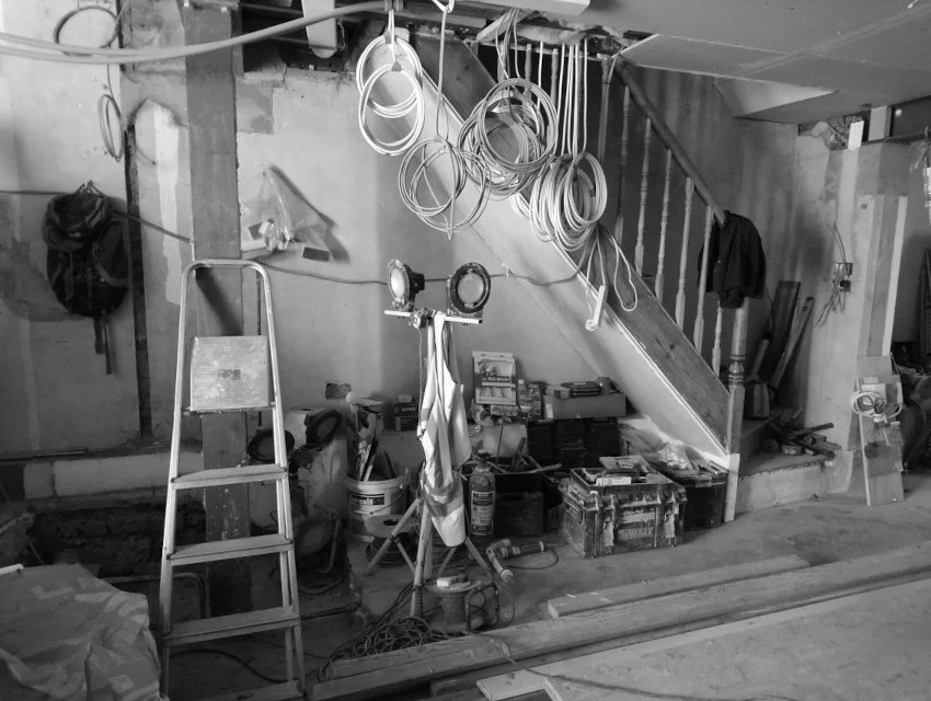 Photo from work on site. Electrical first fix.