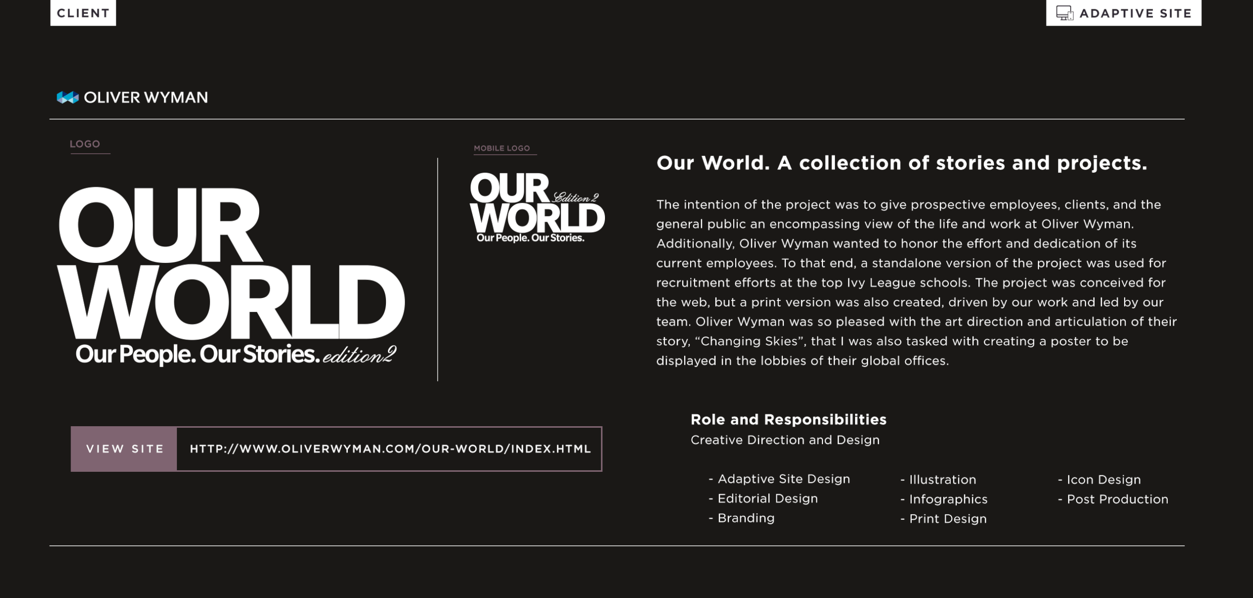 OLIVER WYMAN - Our World, Edition II