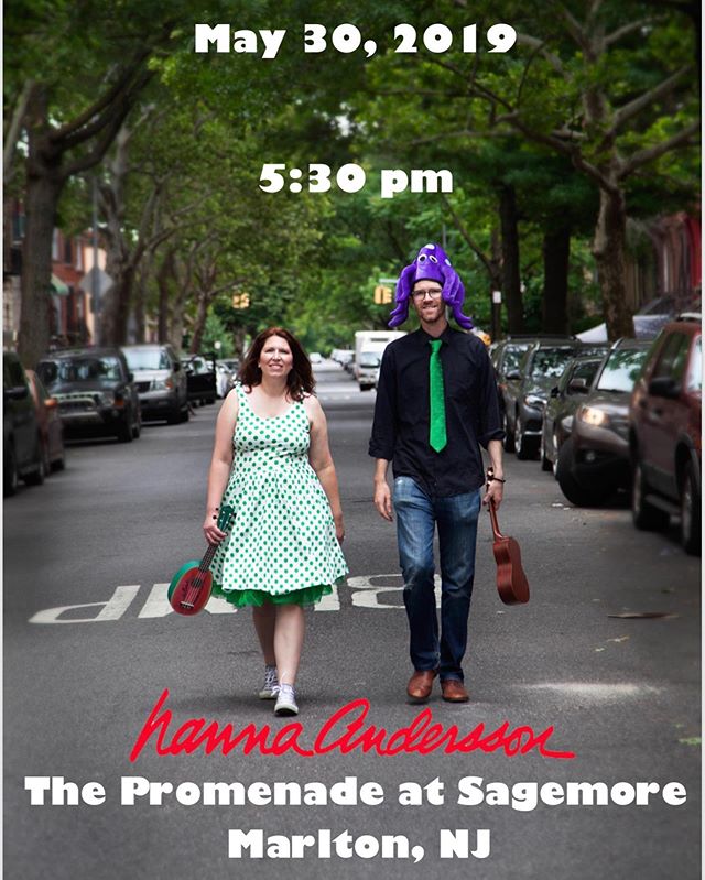 We&rsquo;re coming to the #hannaandersson store at the Promenade at Sagemore in Marlton, NJ on May 30th at 5:30pm!!!! Come on out and see us!!! #musicforkids #musicforfamilies #funstuffforkids #kidsmusic #kidsmusician #gigalert #njfamilyfun #njkids #