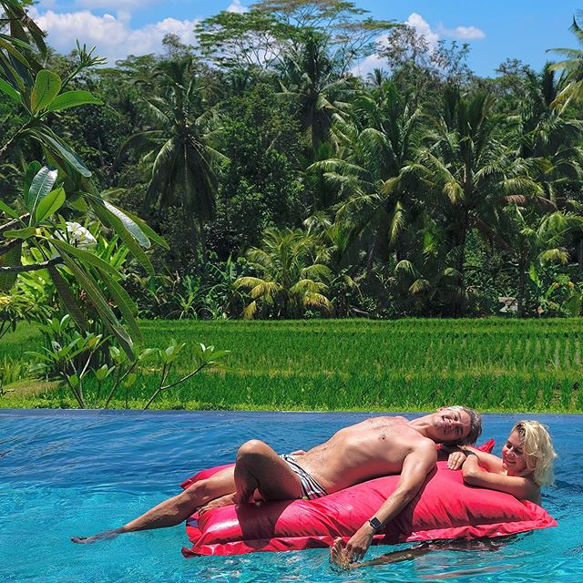 On seriously hot days like these we are so immensely grateful for our pool!

Captured above, our two beautiful guests in our gorgeous 22-meter infinity lap pool that appears to float over the surrounding landscape.

There&rsquo;s nothing more &lsquo;