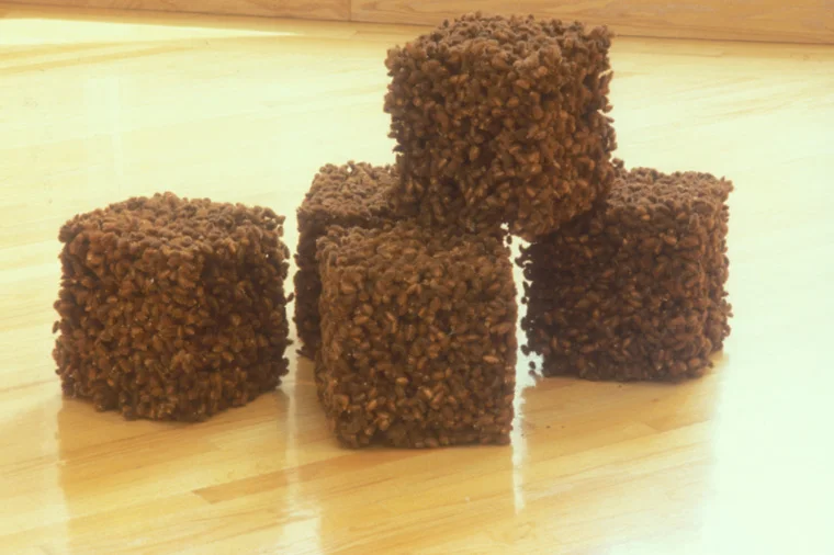 CHILDHOOD 1993-4 Compacted cockle burrs, 5 cubes each 10 x 10 x 10".