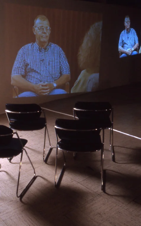 Detail of double video projection