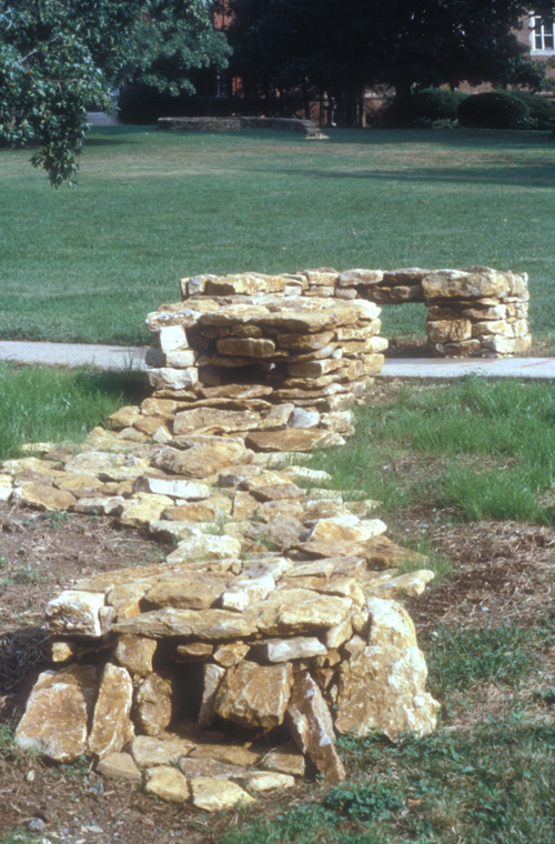  Detail of lintel structure and stone lined water channel. 