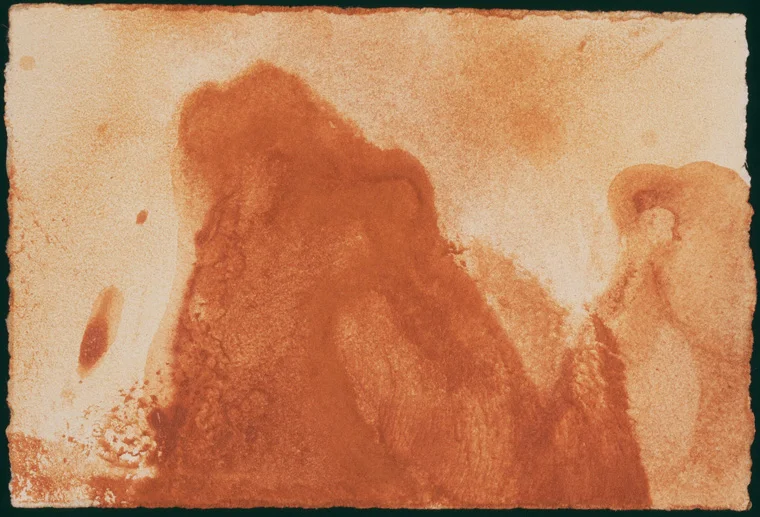 My Elbow as a Boulder at Canon Beach, Oregon 2003 Pigments found on site 3.5" x 5"