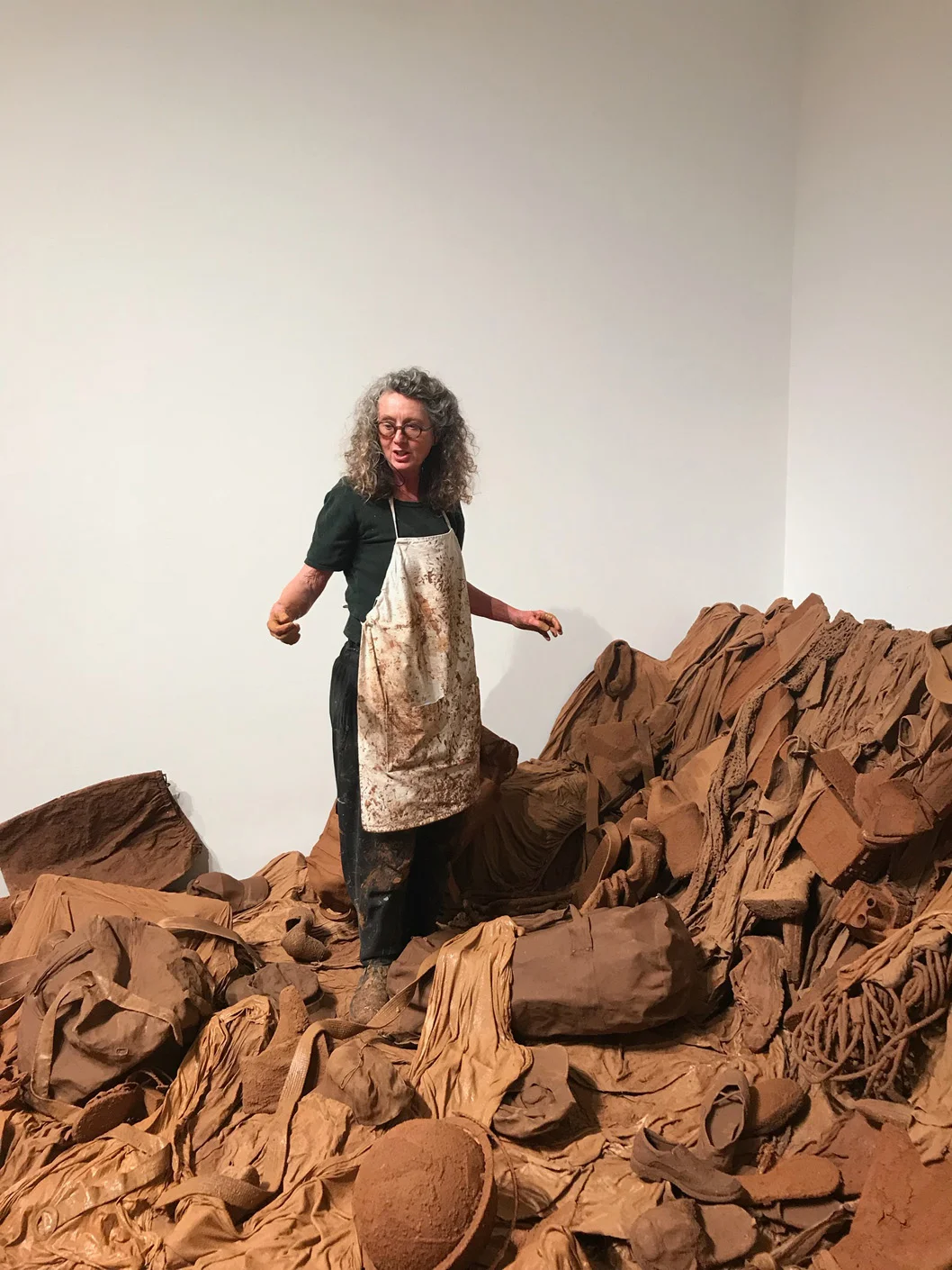 Installation Detail with Karen McCoy during installation, Consuming Questions , 2017-18 Photo: Hannah Fine