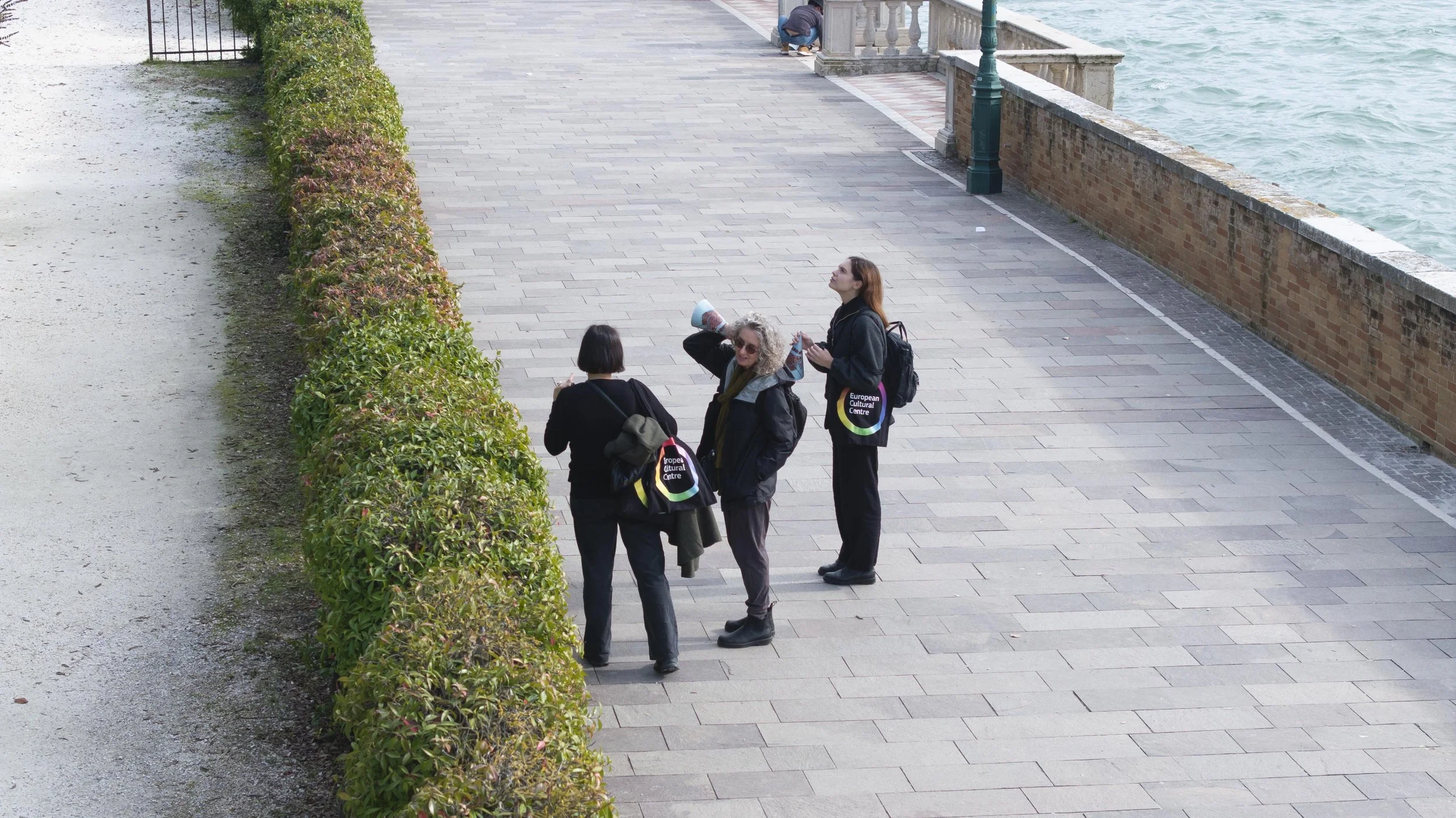 Listening on the Rive’ outside the Bienalle Gardens