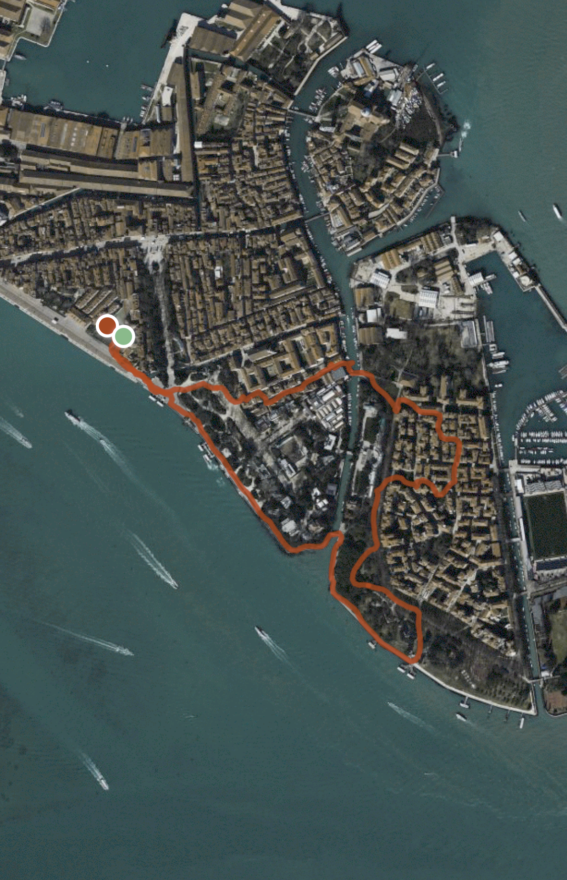 Map of walk from Marinaressa Garden to S. Elena and return