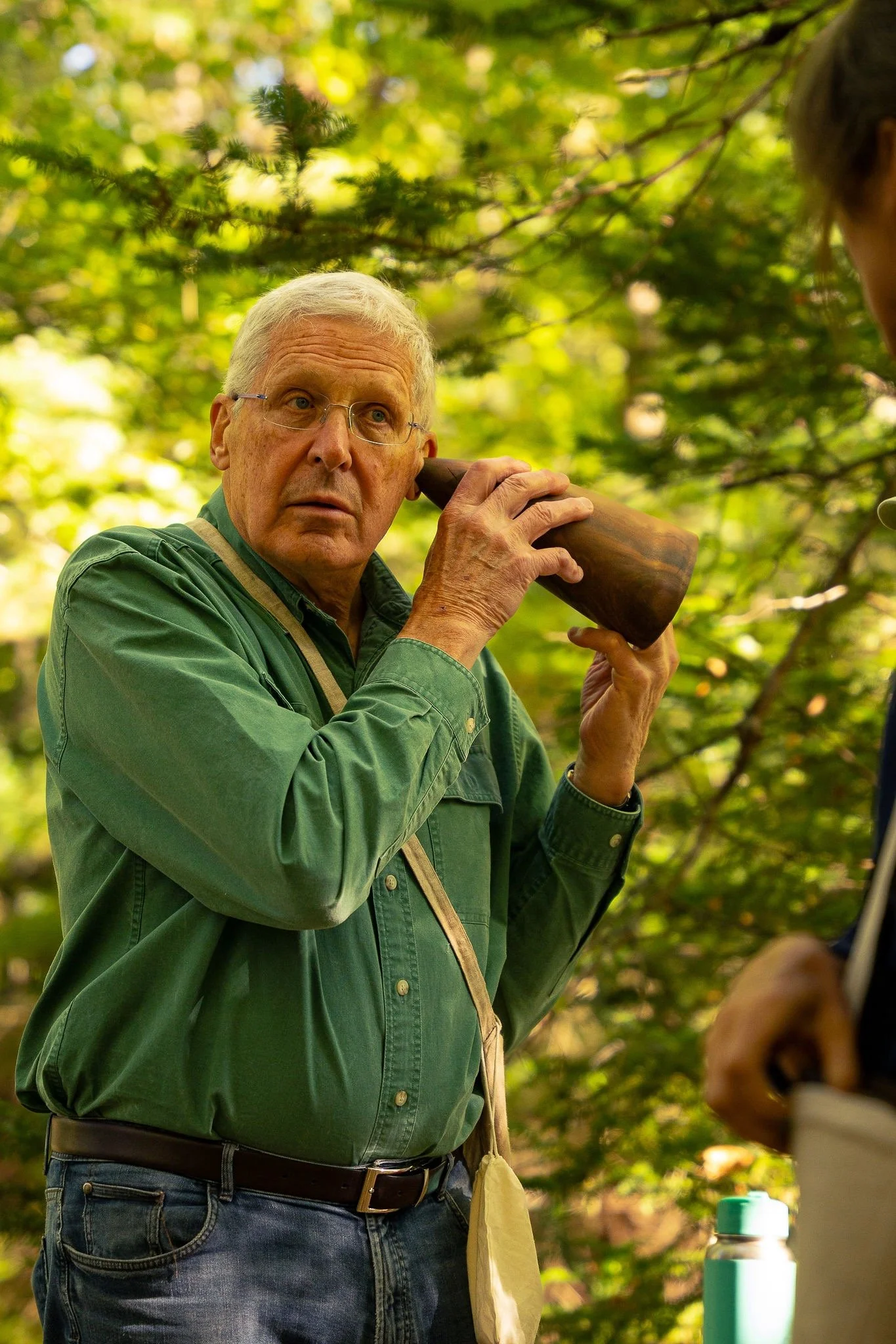  Participant listening to forest sounds 
