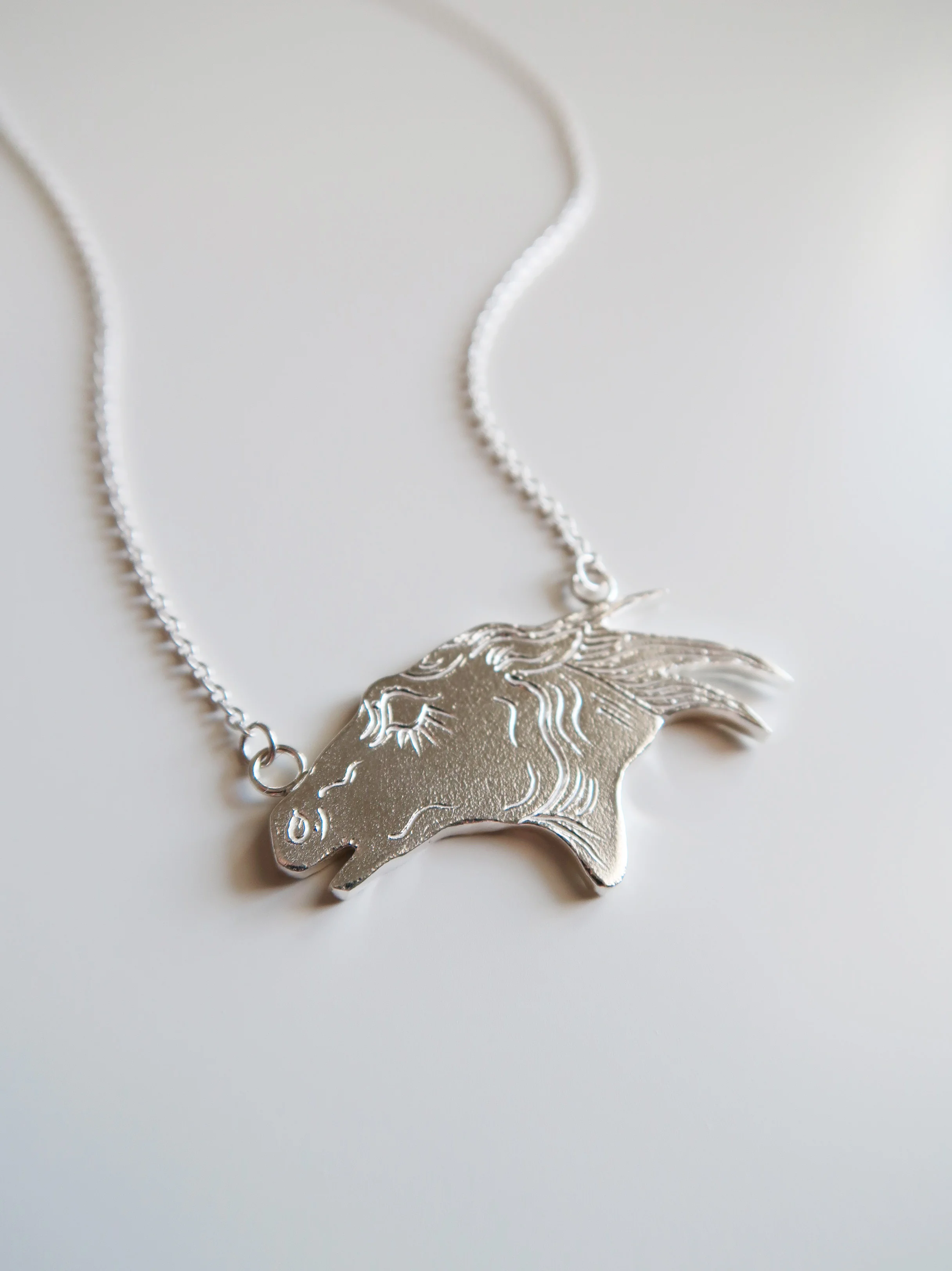 Silver Horse Head Necklace $100.00
