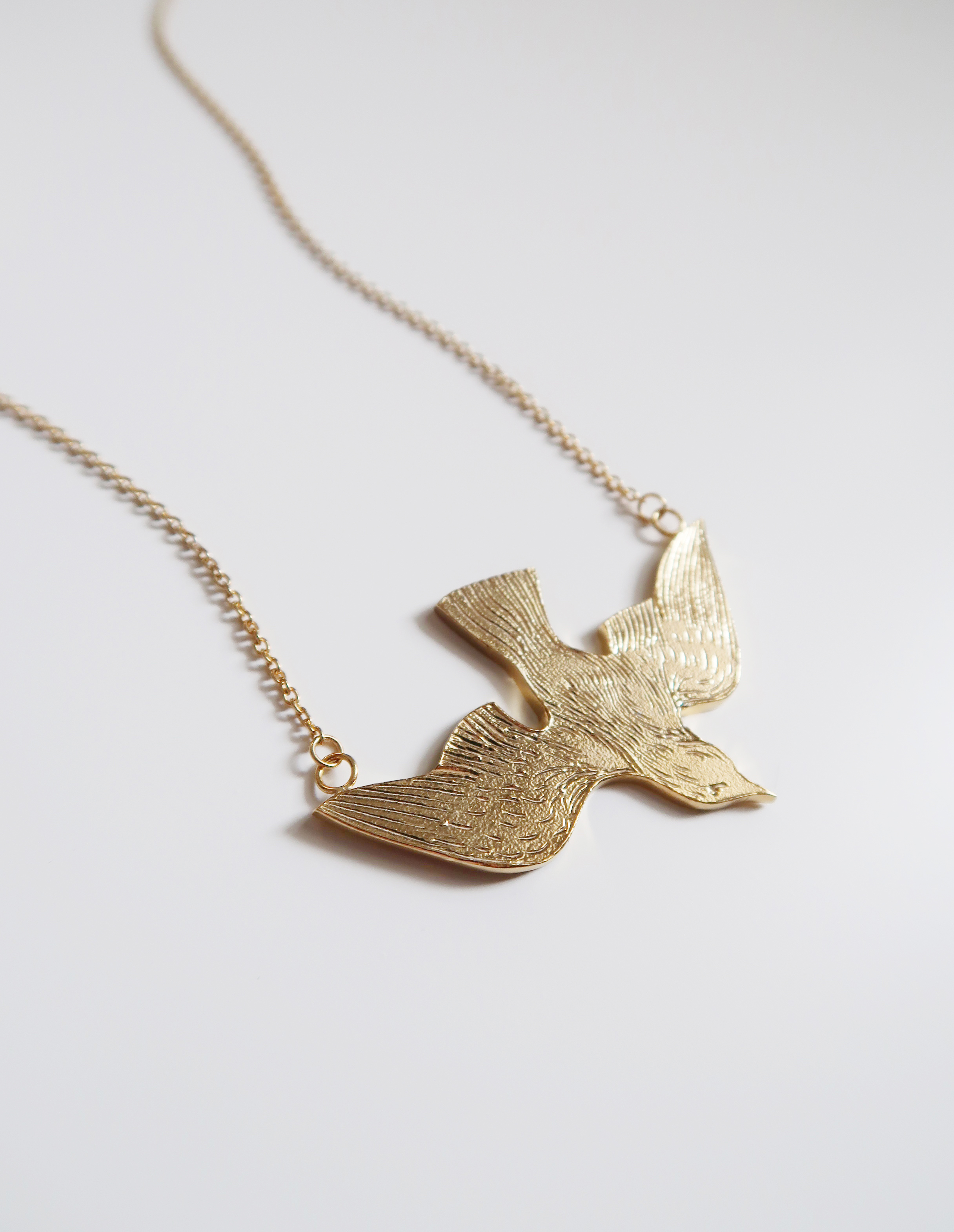 Soaring Gold Bird Necklace  14k Gold  Bird Necklace  Bird Jewelry   bird pendant  birthday gift