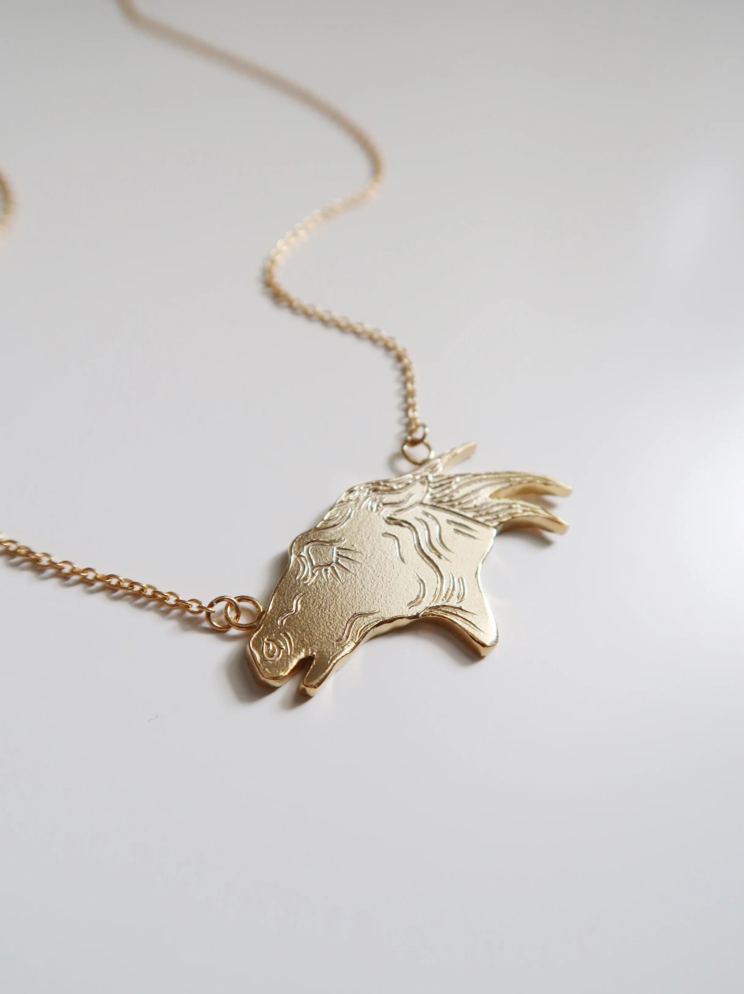 Horse Head Necklace - Gold Plated $150.00