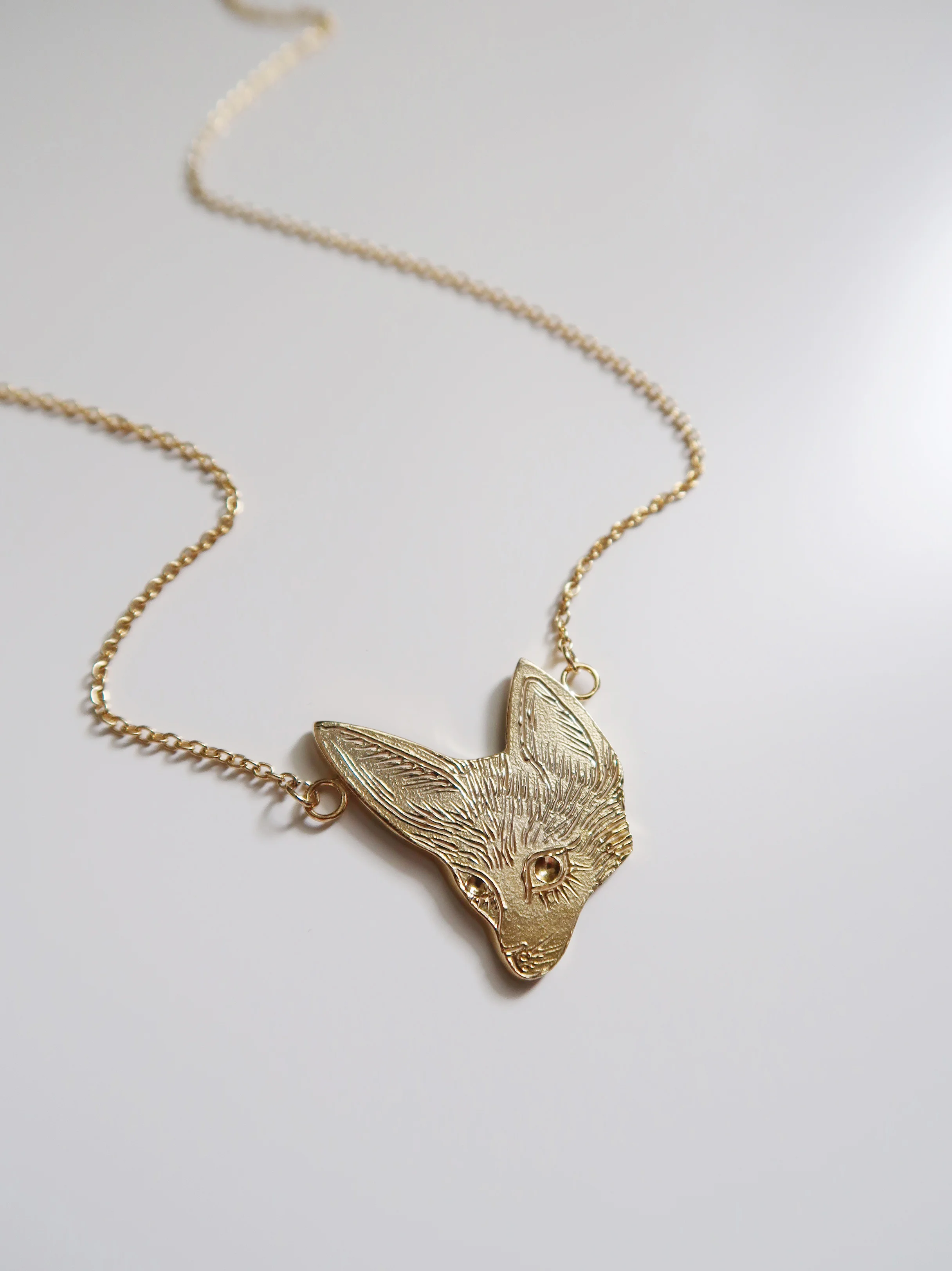 Fennec Fox Necklace - Gold Plated $130.00