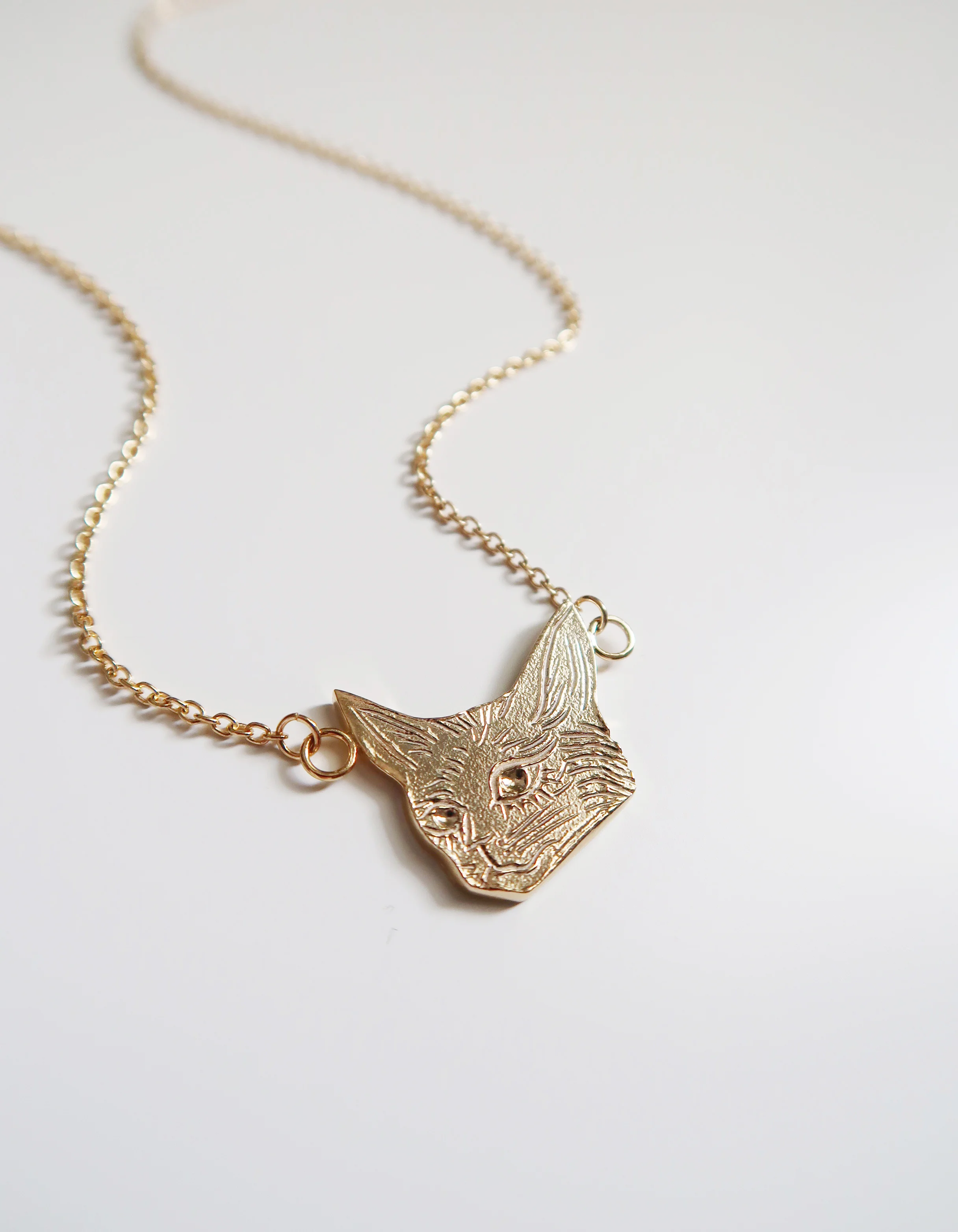 Cat Head Pendant - Gold Plated $110.00
