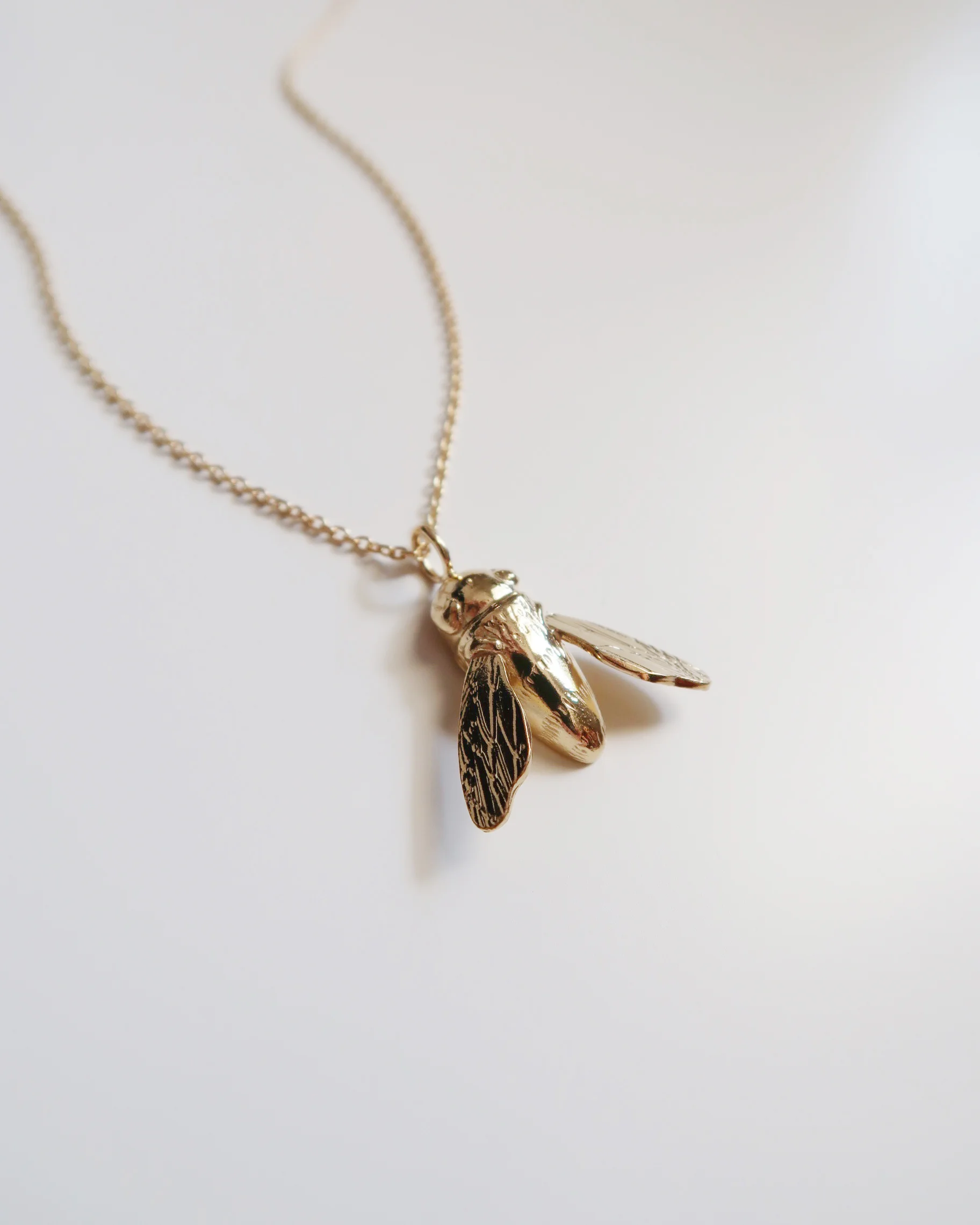 Sculptural Bee Necklace - Gold Plated $150.00