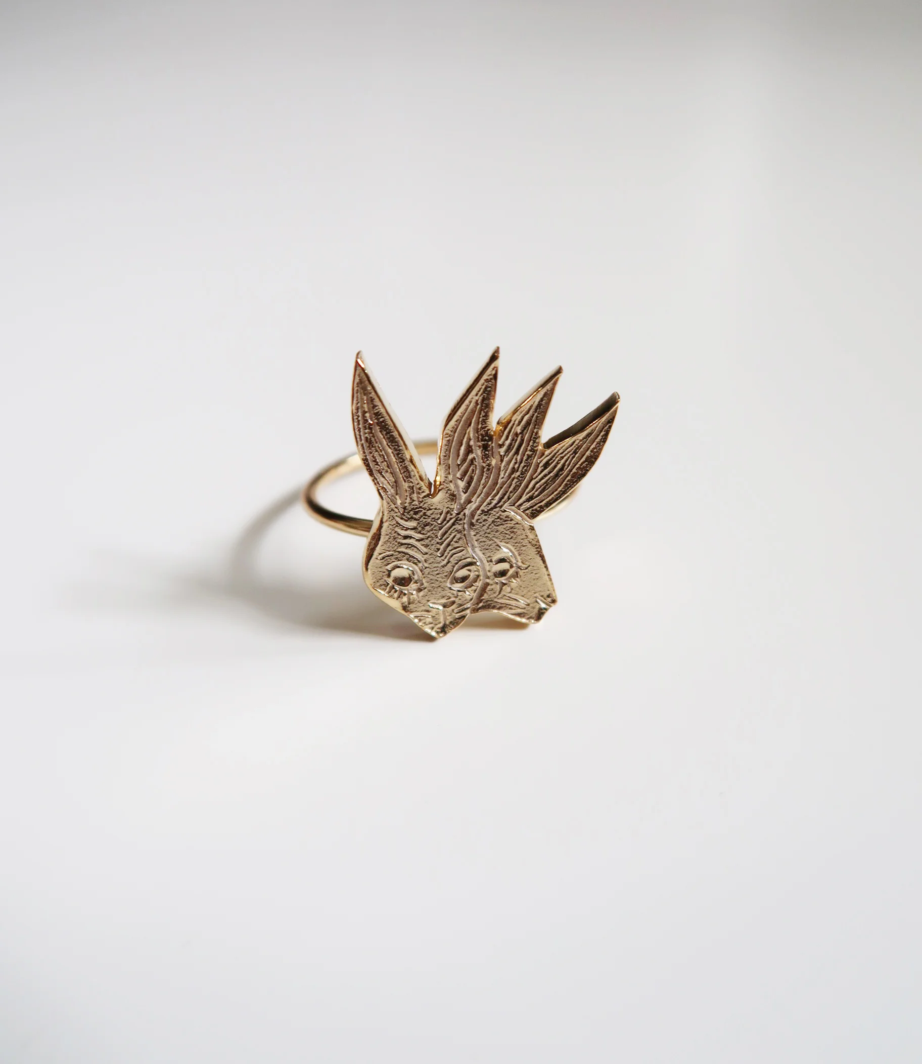 Two-Headed Rabbit Ring - Gold Plated $110.00