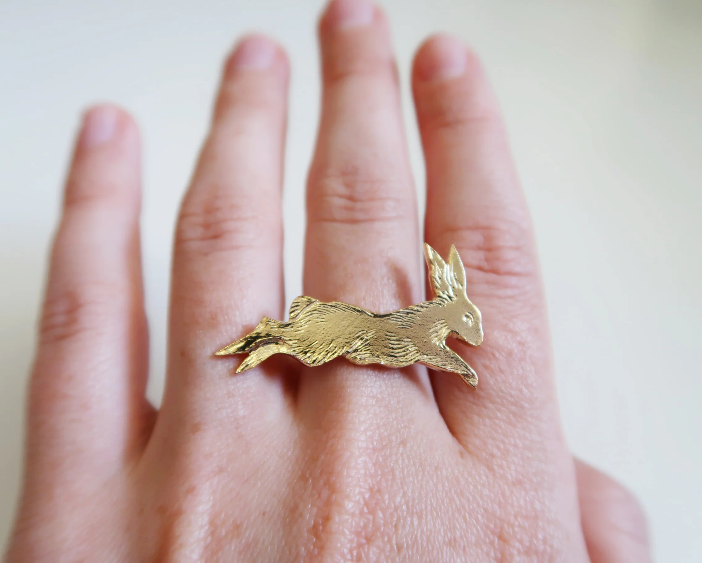 Leaping Rabbit Ring - Gold Plated $130.00