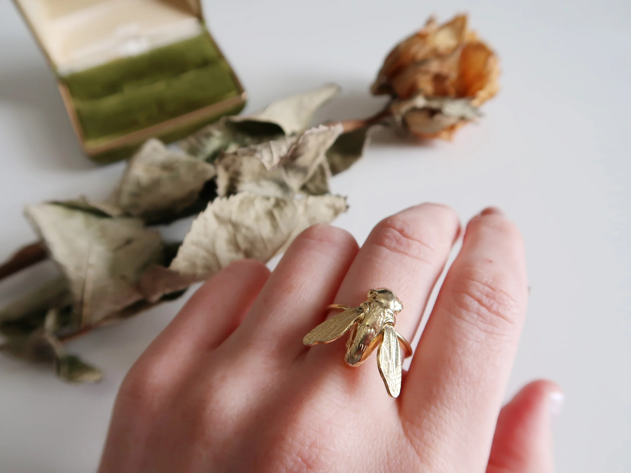 Sculptural Bee Ring - Gold Plated - $165.00