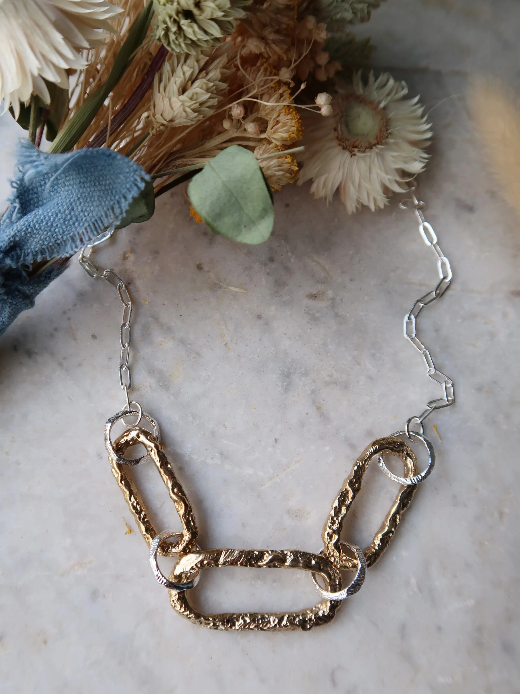 Rubble Chain  - Brass and Sterling Silver $400.00