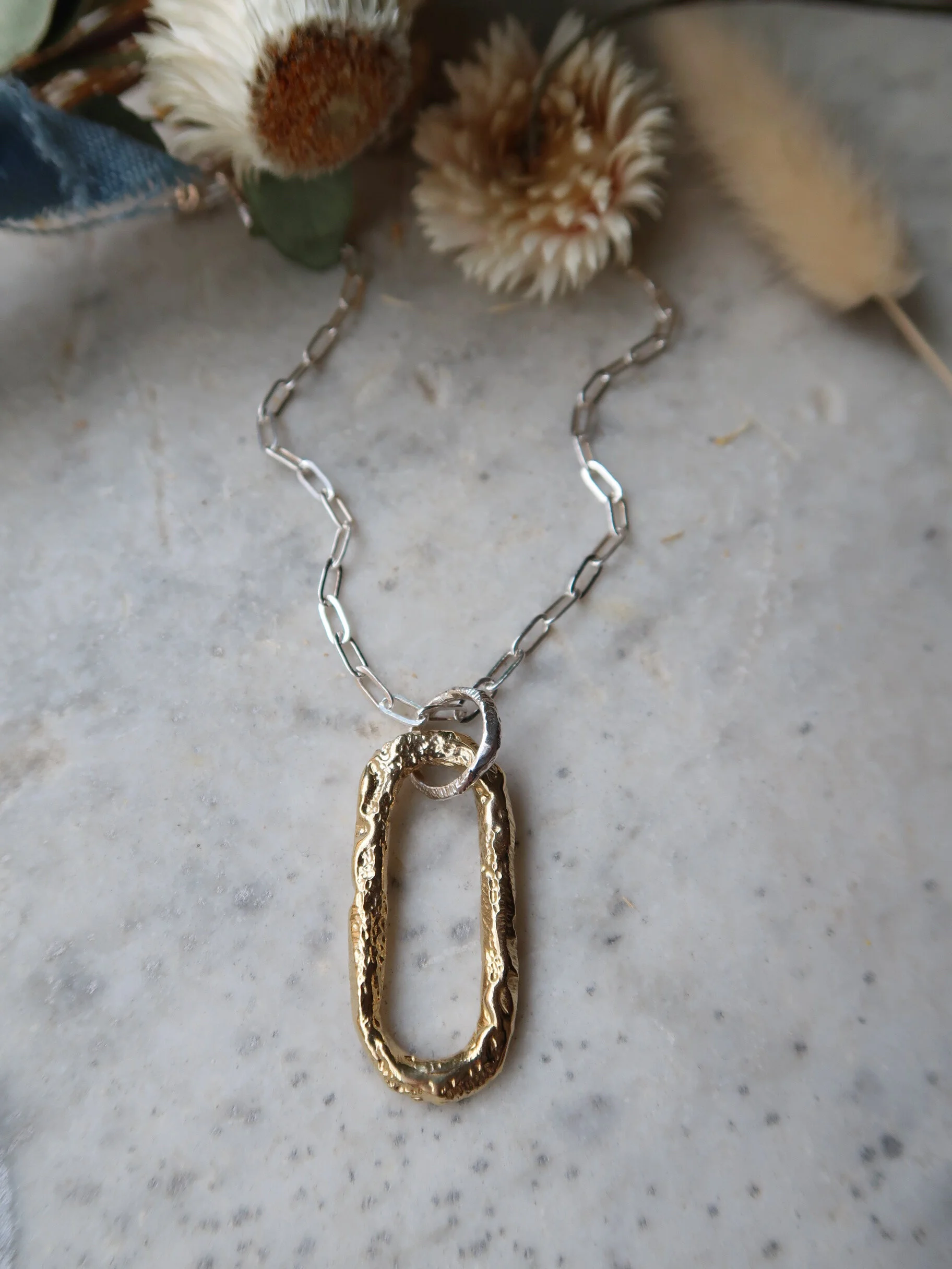 Fragment Pendant - Sterling Silver and Brass $200.00