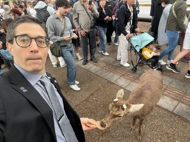 Feeding the Deer in Nara, Japan