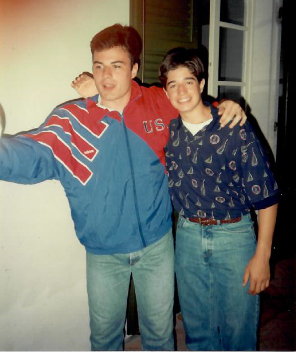 Carlo Capua with his Italian host brother Francesco at the 1993 International Leadership Academy