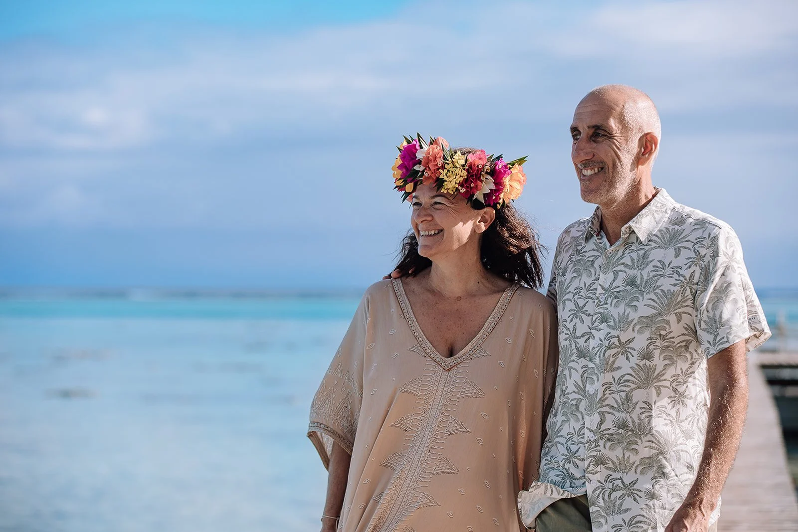 Séance photo au ponton des Tipaniers, à Moorea