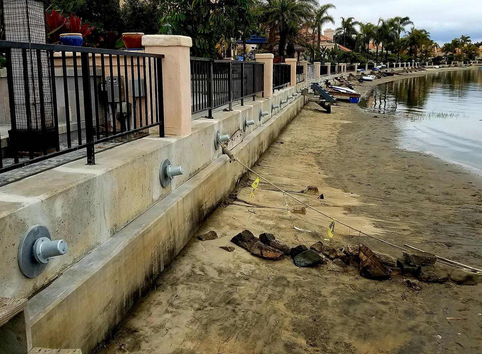 Installation of tieback anchors in Coronado, California